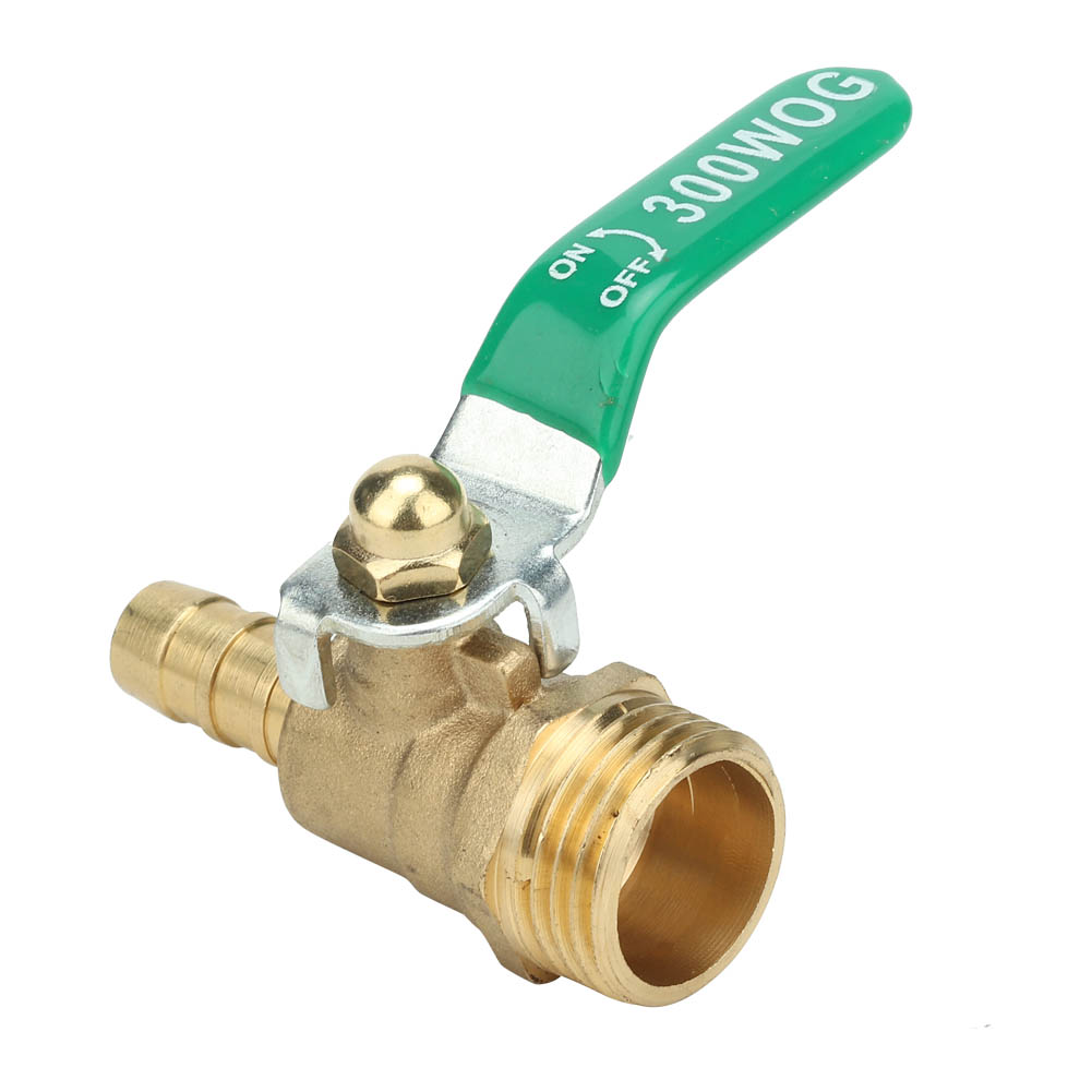 Kugelhahn Aus Messing, G1/2-außengewinde, Grüner Hebelgriff, Verstärkte Wandstärke, 8 Mm Durchmesser
