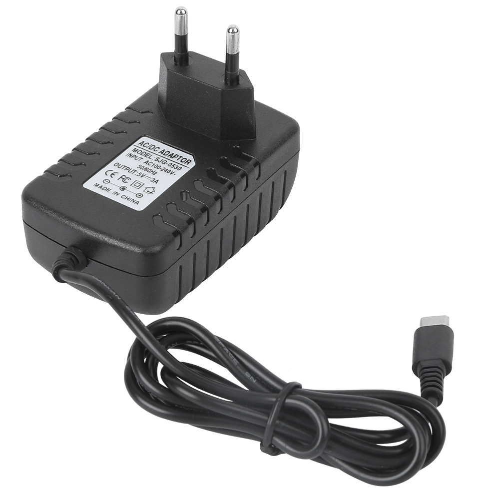 Schwarzes 5v 3a Usb-typ-c-wandladegerät, 100–240v Eu-stecker-netzteil, Integrierte Led-anzeige, Kunststoffstecker