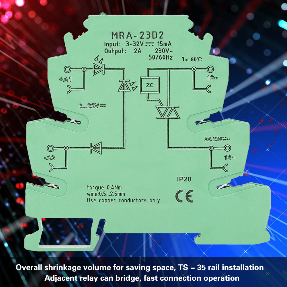 Mra 23d2 Ultraflaches Halbleiterrelais, 6,2 Mm Eingang, 3–32 V Dc