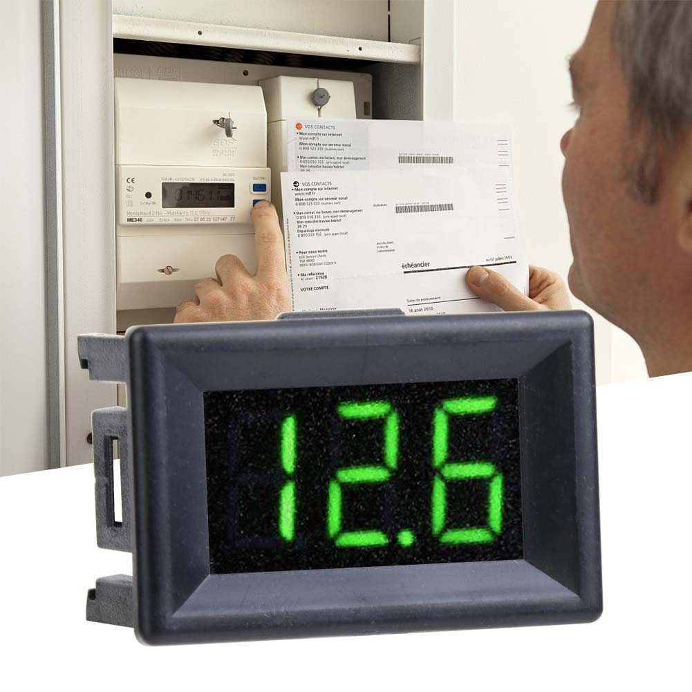 0,36 Zoll Dreileiter-digitalvoltmeter Dc 0-100v Led-anzeige Wasserdicht (grün)