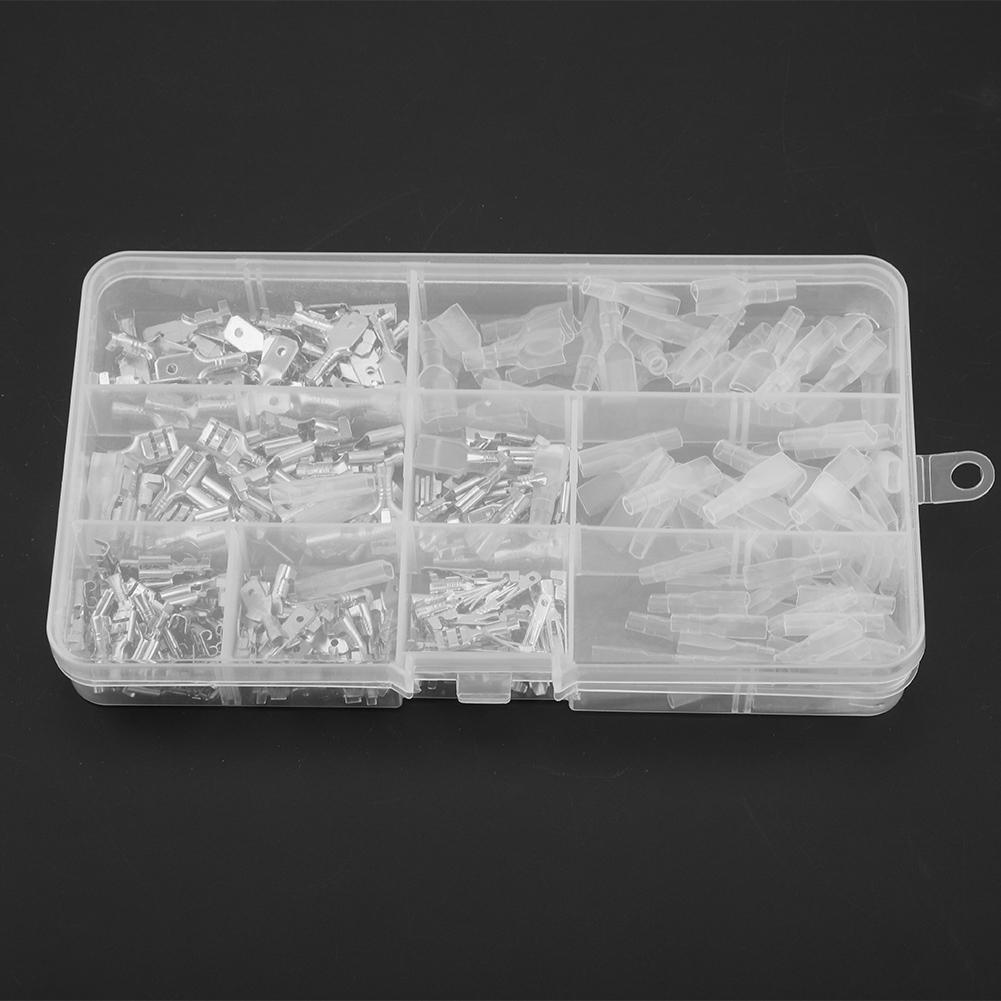 270-teiliges Set Mit Gabelverbindern (männlich Und Weiblich), 2,8 Mm / 4,8 Mm / 6,3 Mm, Zum Verdrahten Und Crimpen