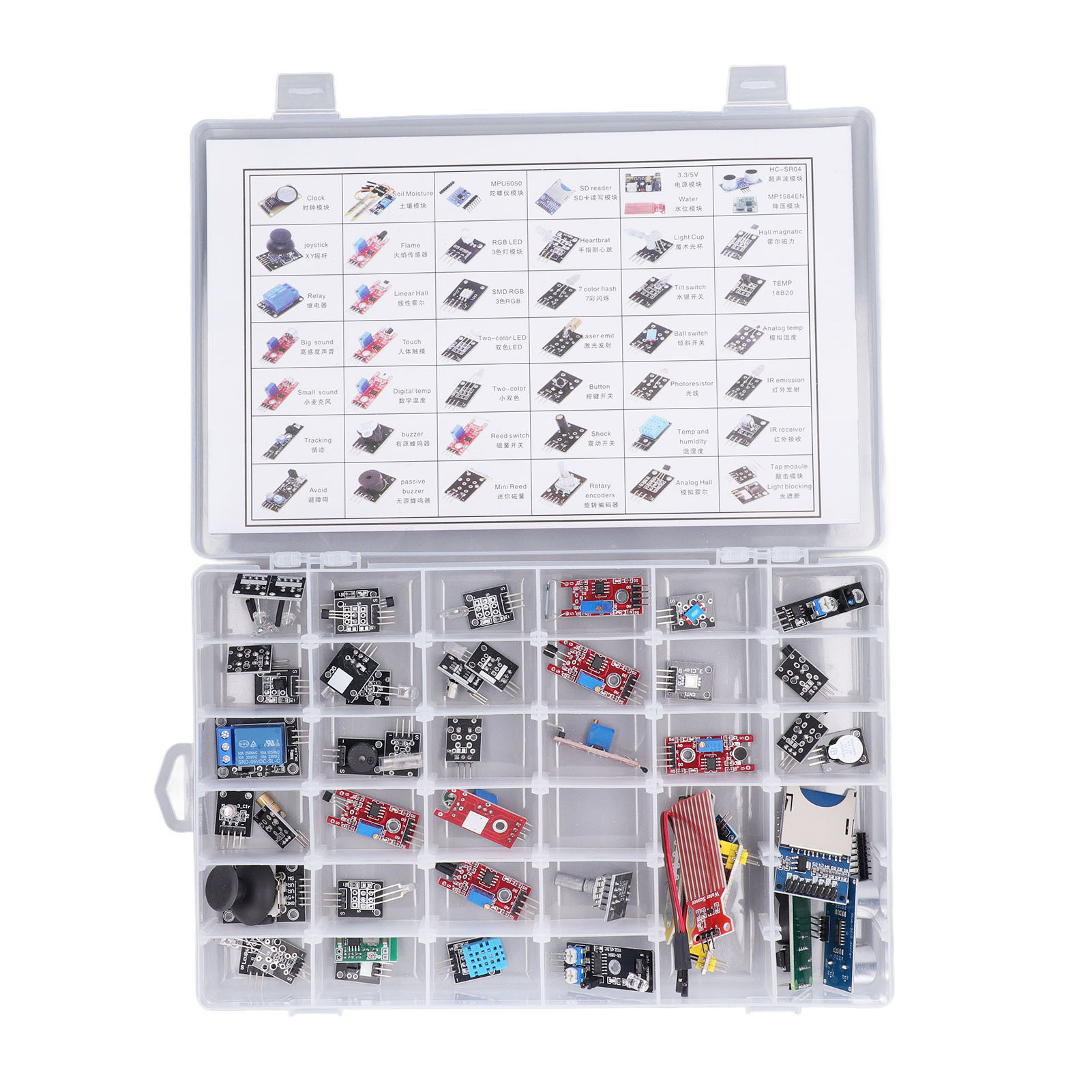 45-teiliges Set Mit Elektronischen Modulen Für Echtzeituhr, Temperatursensor Und Elektronik Für Raspberry Pi