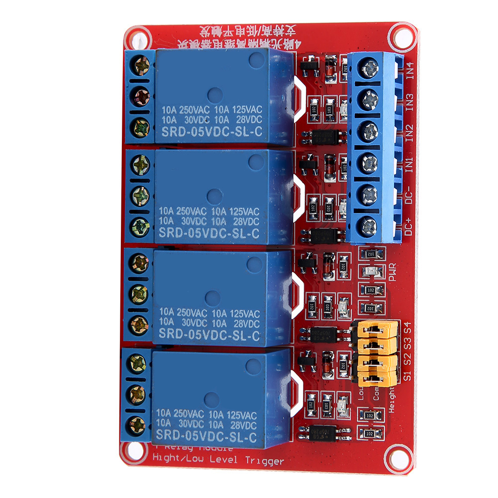 4-kanal-5v-optokoppler-relaismodul, High/low-triggerung, Schnittstellenplatine