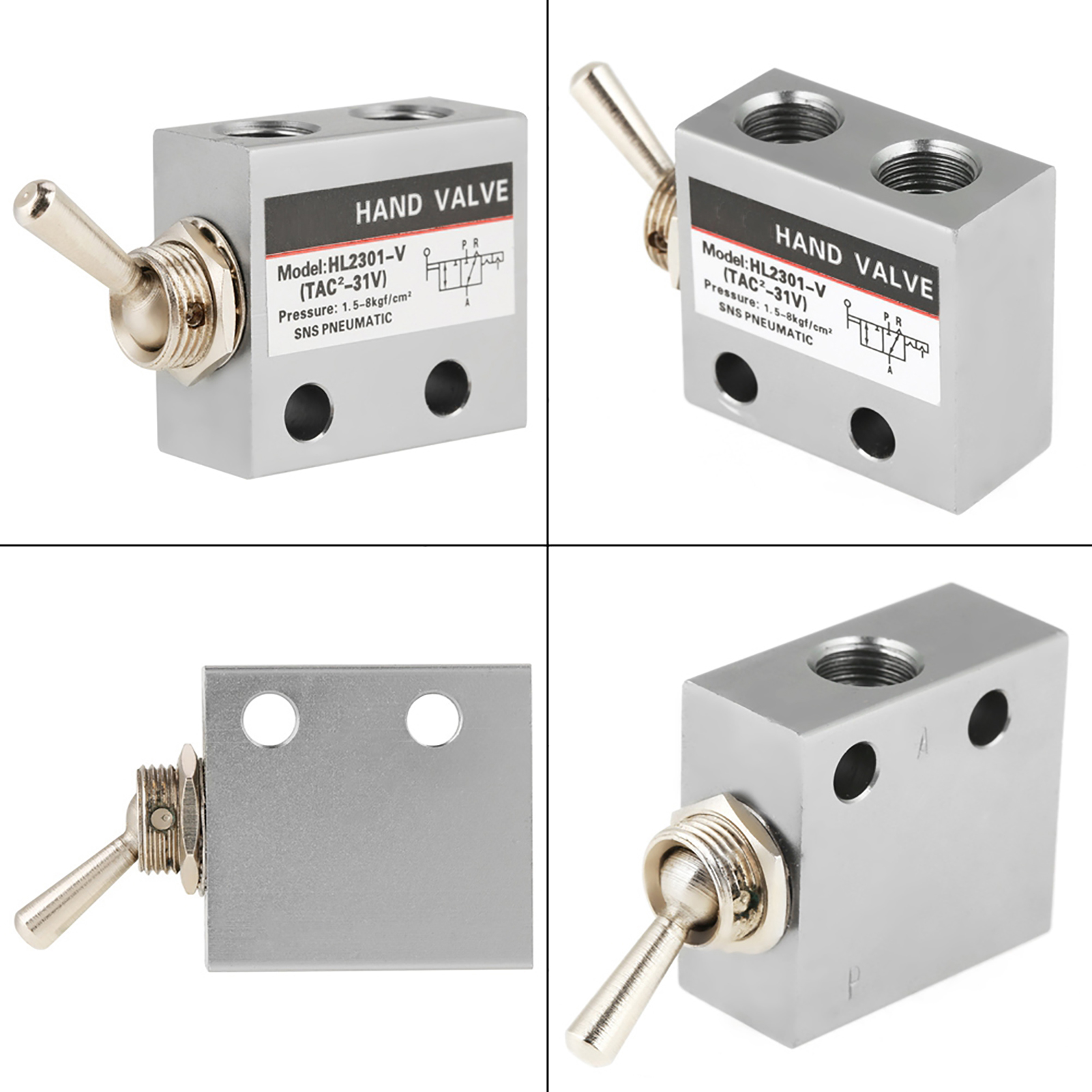 Mechanischer Pneumatischer Verteiler Mit 3 Positionen Und 2 Anschlüssen Mit Kipphebelventil, Modell Hl2301