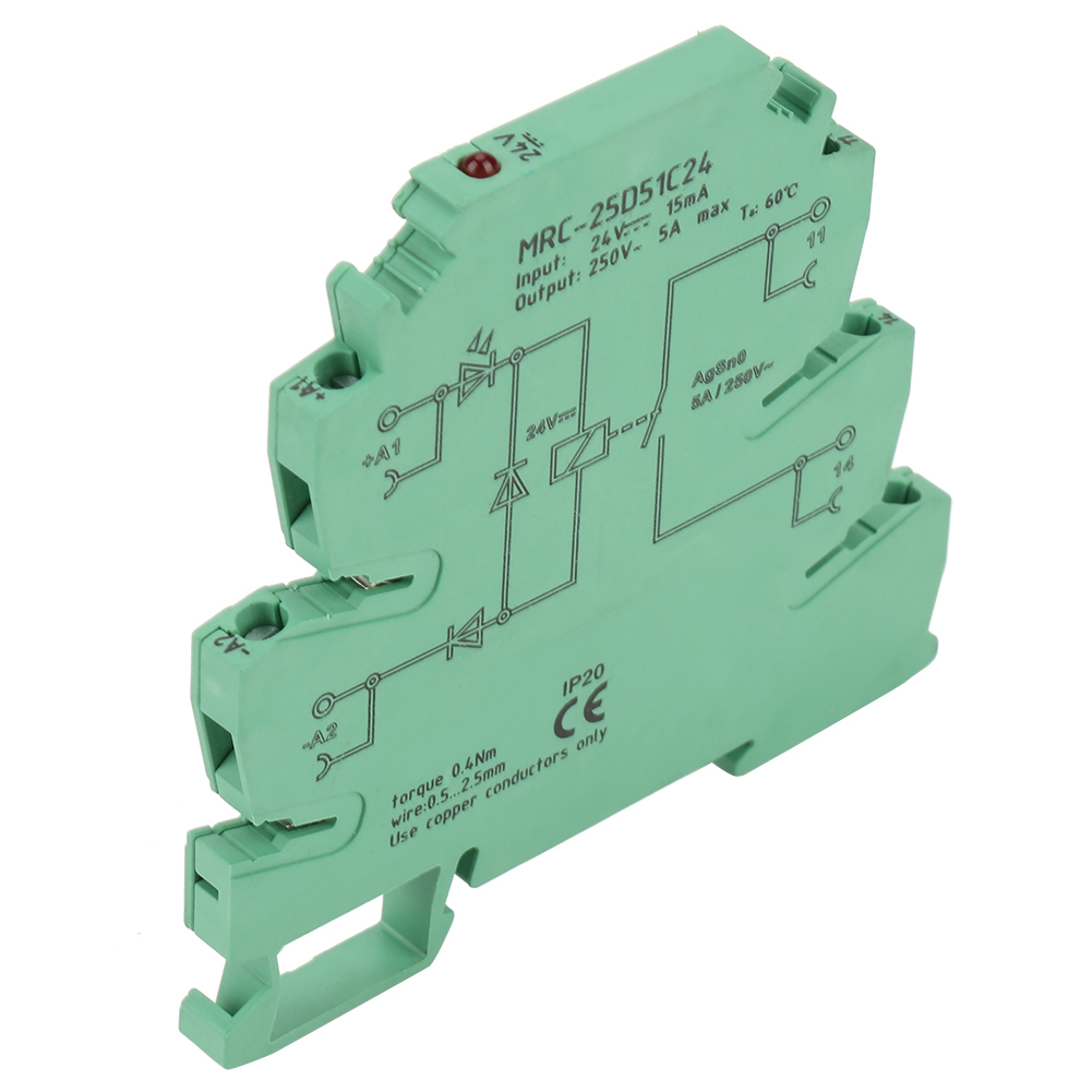 Mrc-25d51c24 Elektromagnetisches Schnittstellenrelais Für Sps, Öffnerkontakt 5a, 24v Modul