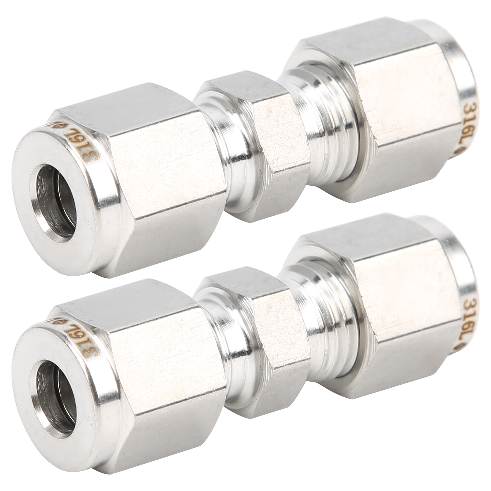 Gerade Kompressionsverschraubung Aus Edelstahl 316, Doppelklemmring Für 1/4"-rohre, 2-teiliges Set, Schlauchadapter