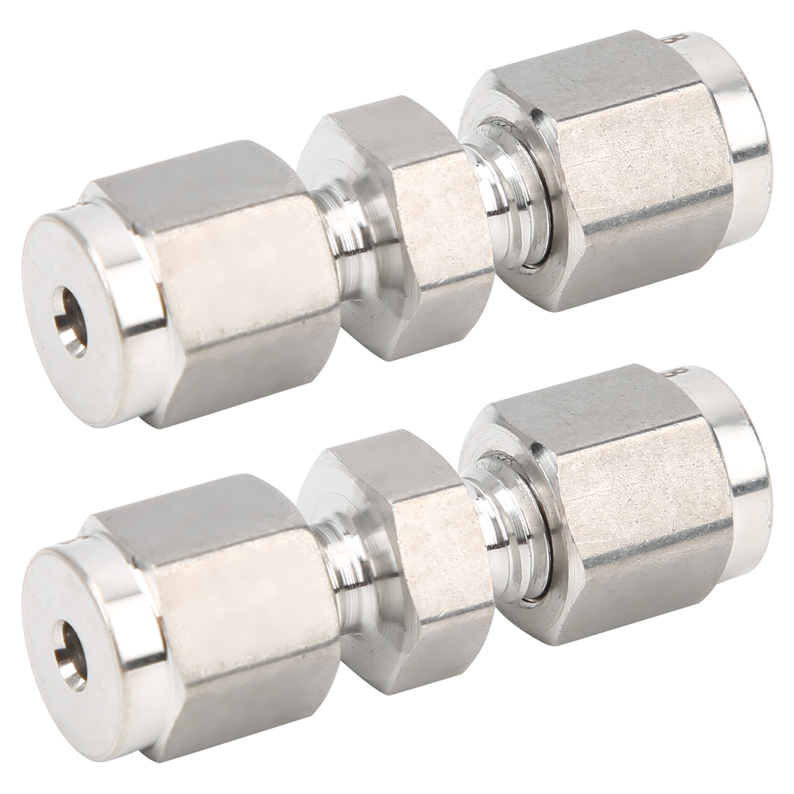 2-teiliges Gerades Doppelklemmring-fitting Aus Edelstahl 316l, 1/8-zoll-rohradapter, Hydraulikschlauchverbinder, Korrosionsbeständiges Kompressionsfitting