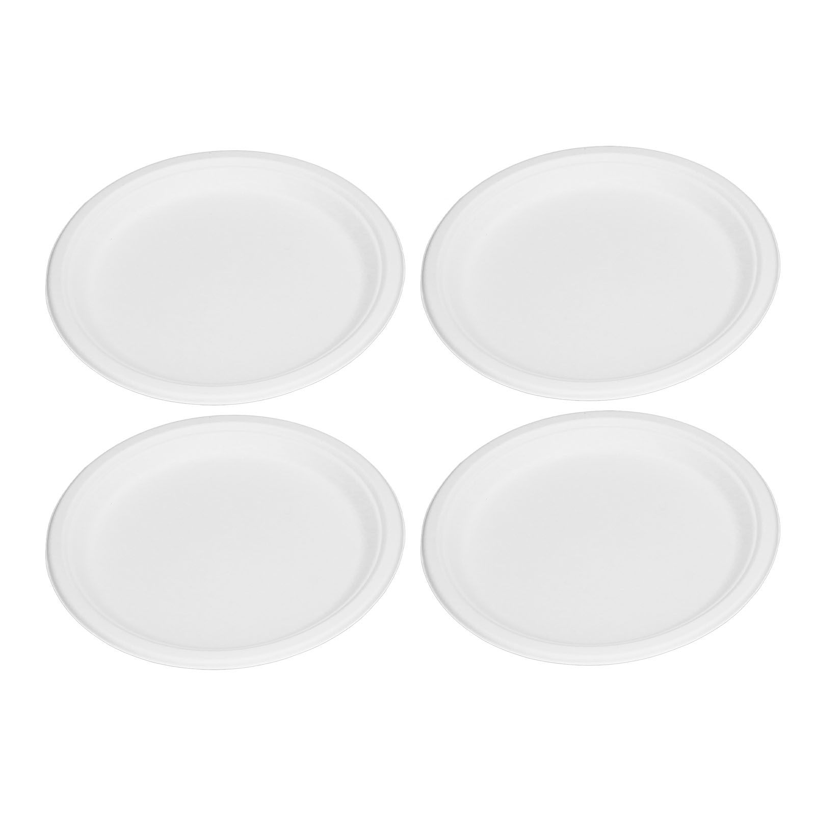 Ovale Einwegteller Aus Papierfaserstoff, Weiß, 25 Cm Durchmesser, Kompostierbar, Mikrowellengeeignet, Gefriergeeignet, 100er-packung