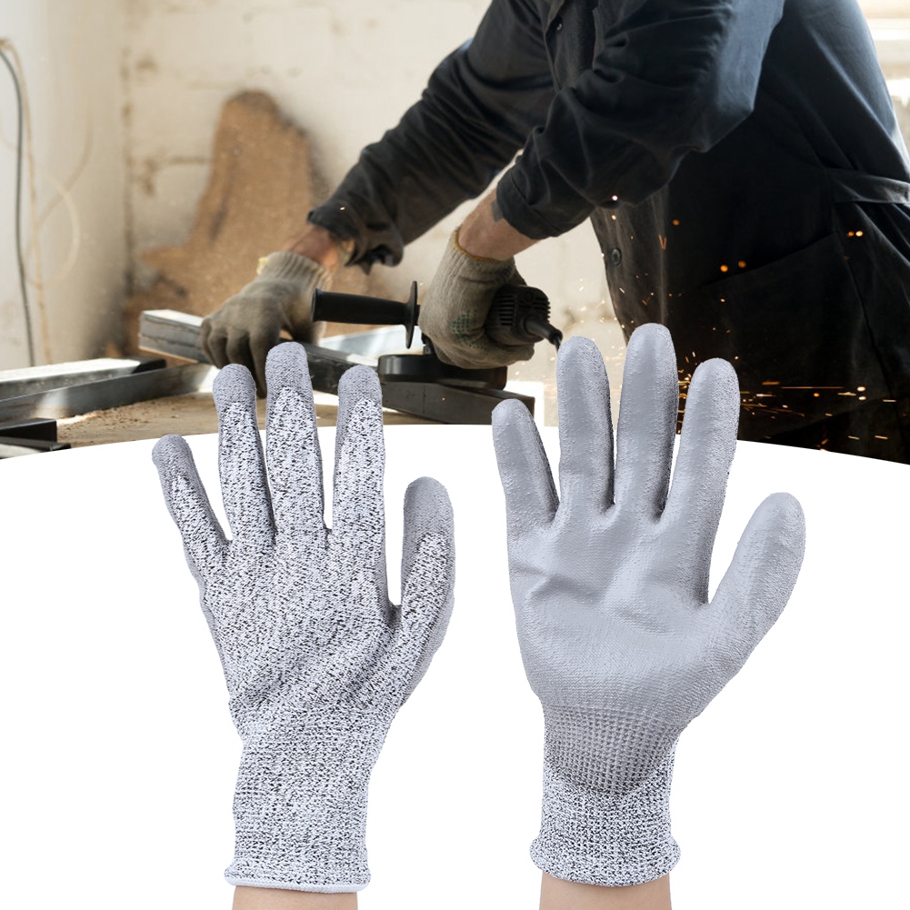 Schnittfeste Schutzhandschuhe Aus Hppe, Pu-beschichtet, Ölbeständig, Für Die Holzbearbeitung Und Den Einsatz An Industriemaschinen, Packung Mit 10 Paaren.