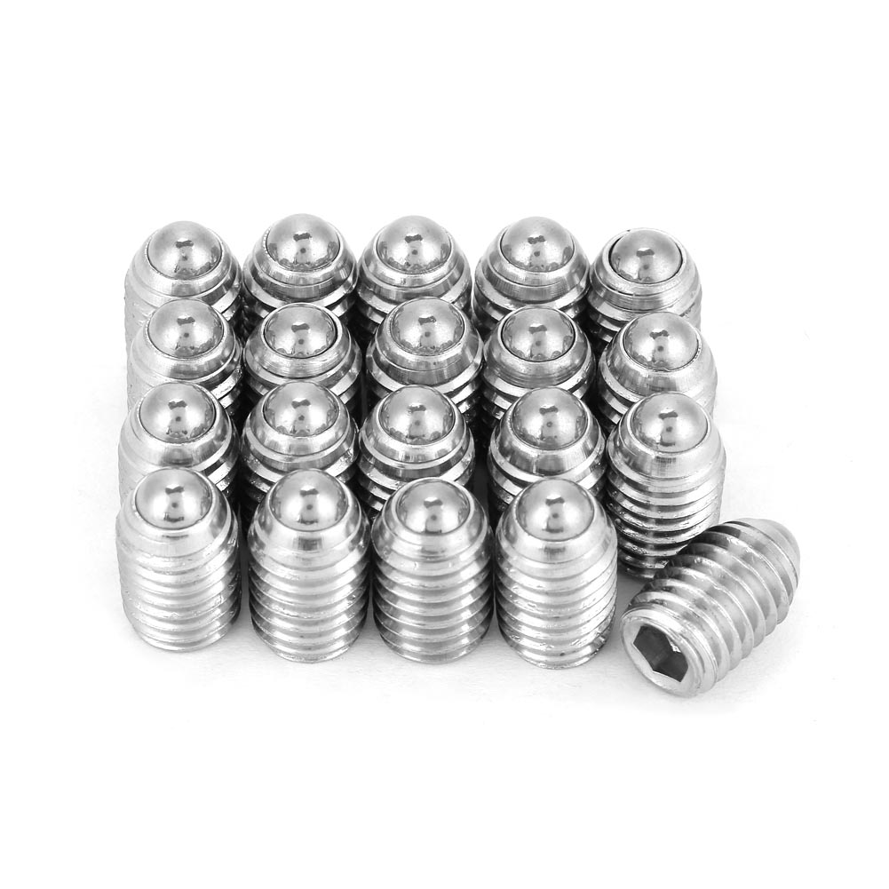 Packung Mit 20 M8-edelstahl-a2-kugellager-druckschrauben, Sechskant-federdrücker Mit 8x10-mm-innensechskant