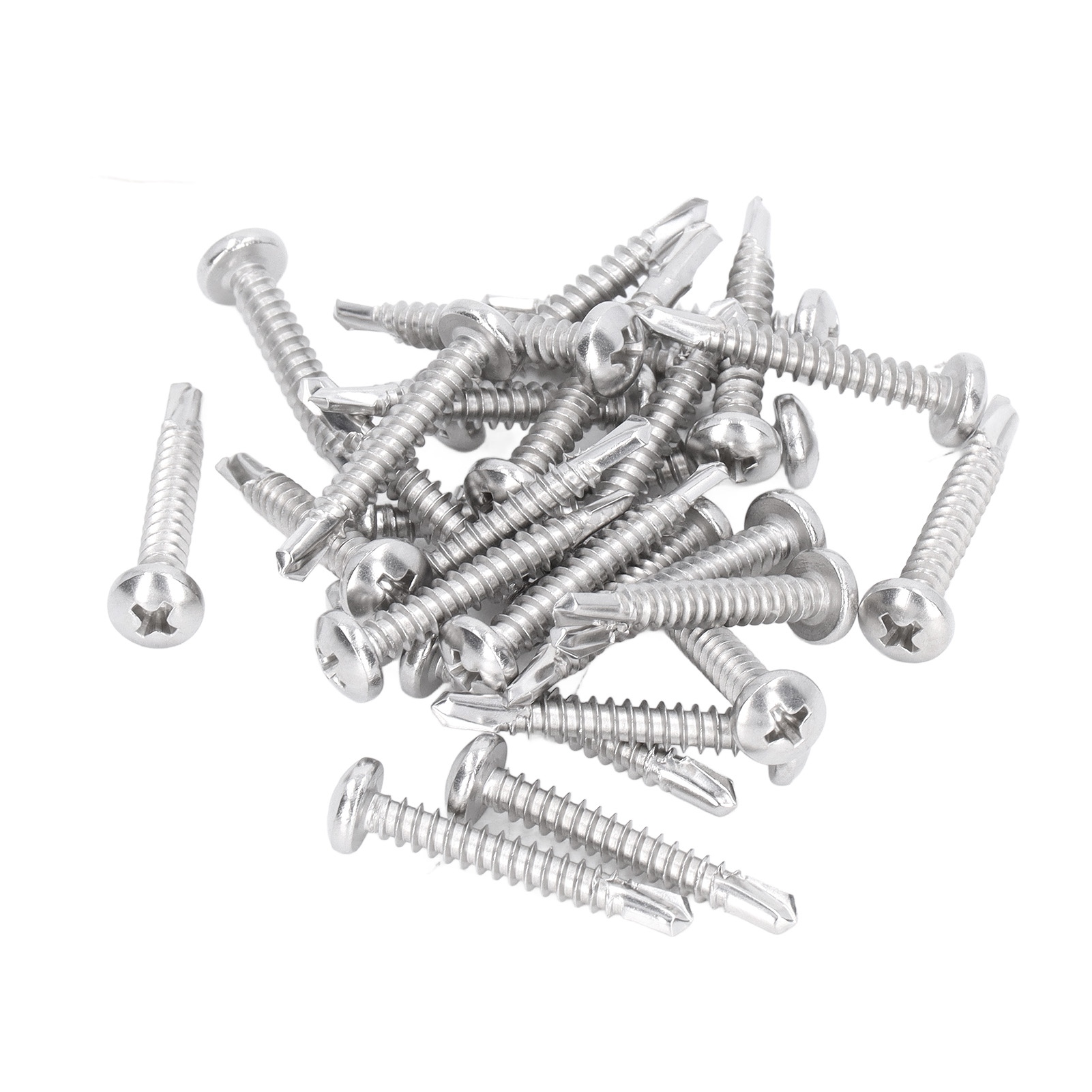 50 Selbstbohrende Holzschrauben, Rundkopf Aus Edelstahl 304, M4,8x32 Metallschrauben, Robuste Befestigung Für Heimwerker Und Profis.