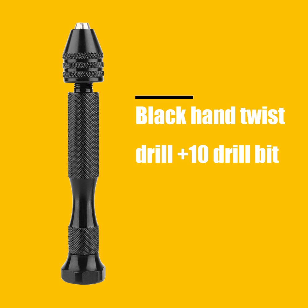 Aluminium-handbohrmaschine Mit Schnellspannbohrfutter + 10 Spiralbohrer Für Holz, Rotationswerkzeug