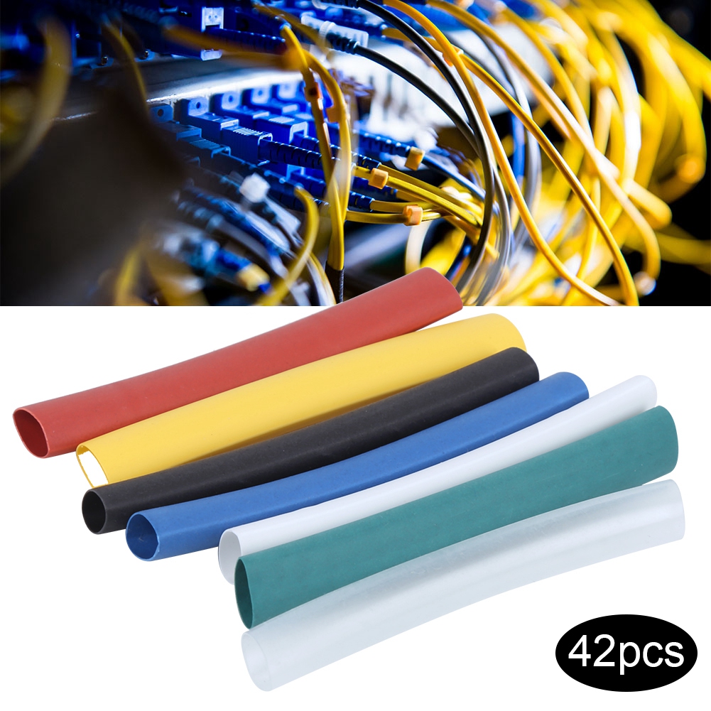 42-teiliger Schrumpfschlauch, Kabelschutzschlauch, 6/3 Mm Wasserdichter Schlauch, Isolierschlauch Für Elektrische Drähte, Schrumpfschlauchschutz Für Daten.