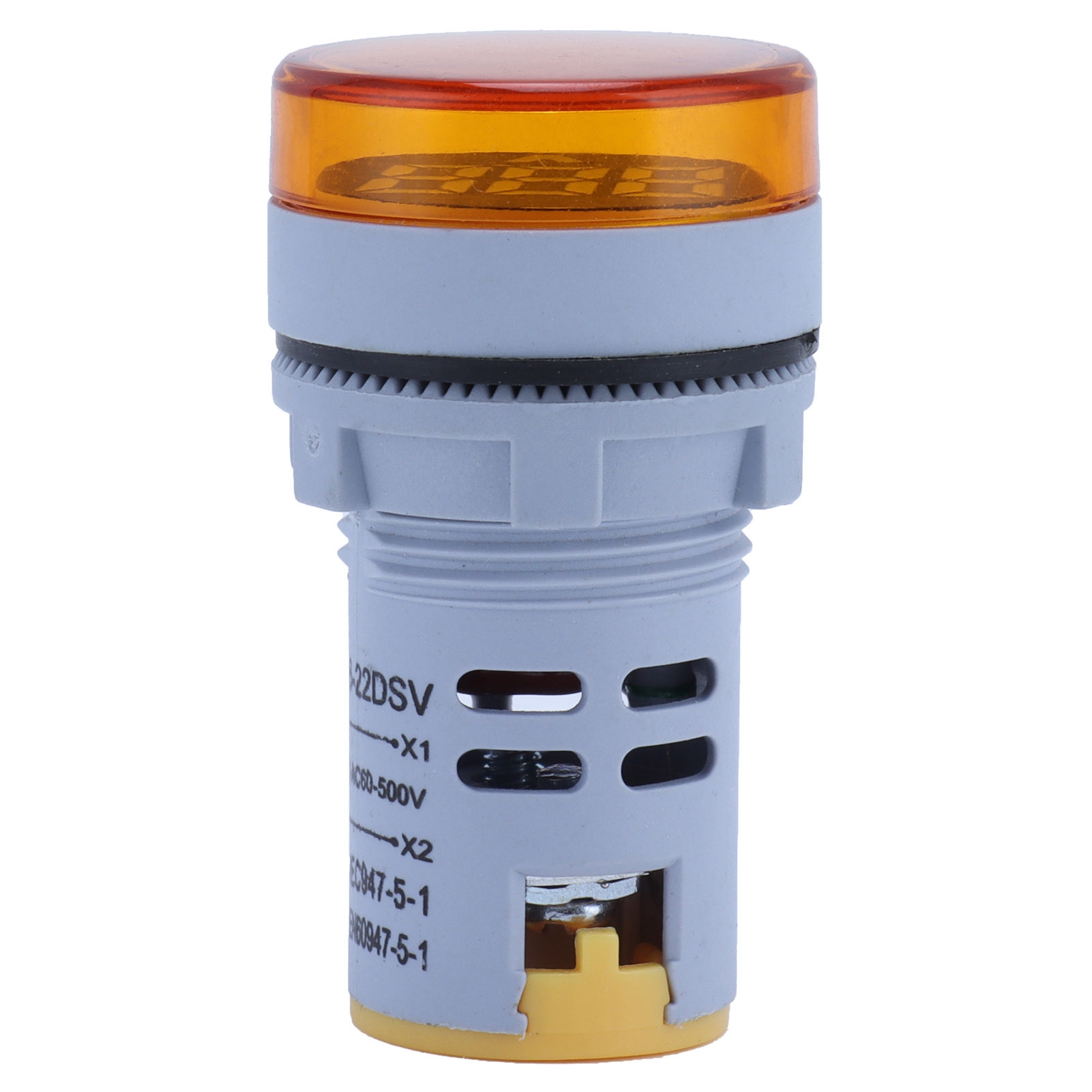 Ad16-22fsv Rundes Digitales Voltmeter, 60–500 V Wechselspannungsanzeige, Gelbe Led-anzeige, Runde Form, 22 Mm Signalmesser, Digitalanzeige, Industrielle Kontrollleuchte