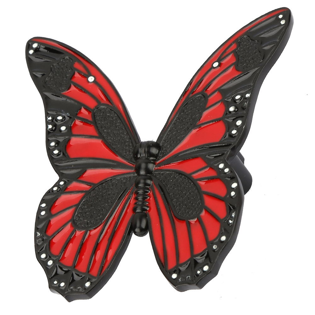 Schubladengriff, Küchenschrankknopf, Kleiderschrank- Und Schrankgriff (schmetterlingsform) Schwarz Rot