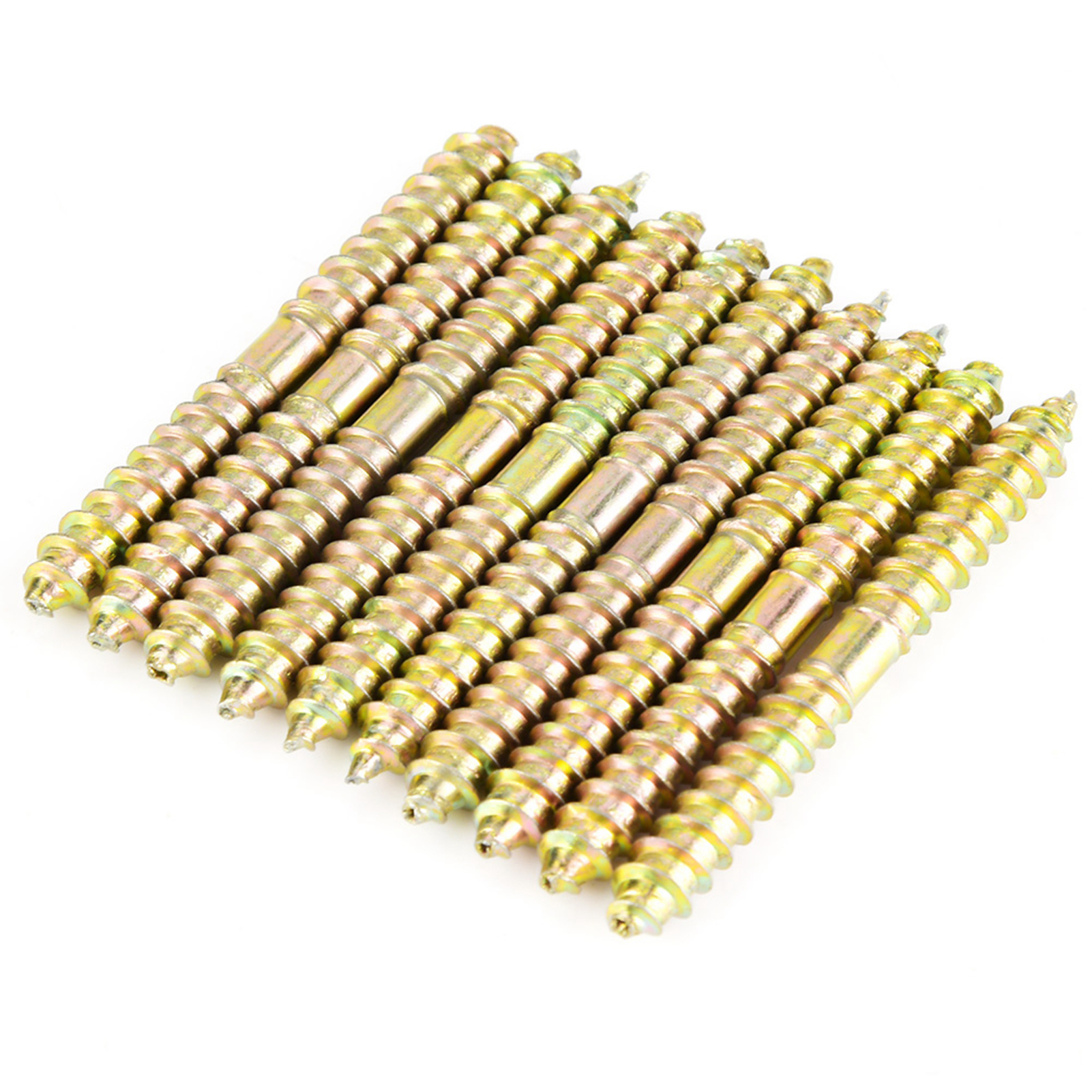 Packung Mit 10 Doppelköpfigen Holzschrauben 6x60mm, Möbelverbinder, Gewindedübel