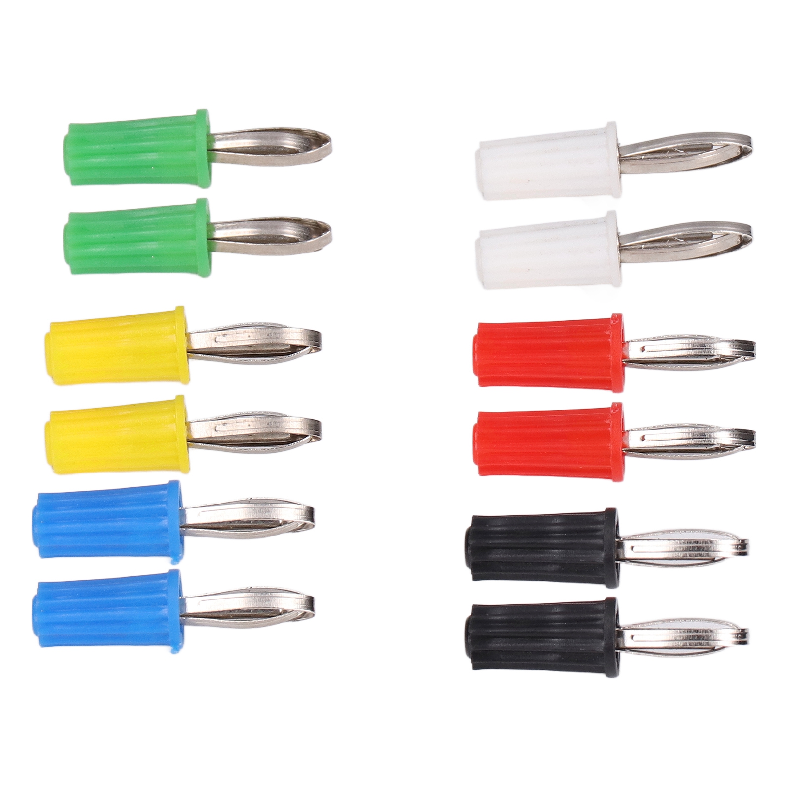 Set Mit 10 4-mm-bananensteckern Aus Abs Und Vernickeltem Messing, Robuste Elektrische Verbindungen, Langlebige Werkzeuge