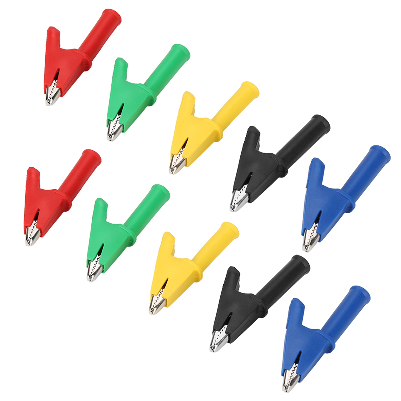 Packung Mit 10 Krokodilklemmen P2002 20a, 5 Farben, 4 Mm, Bananenstecker, Sicherheitsmultimeter, 380 V
