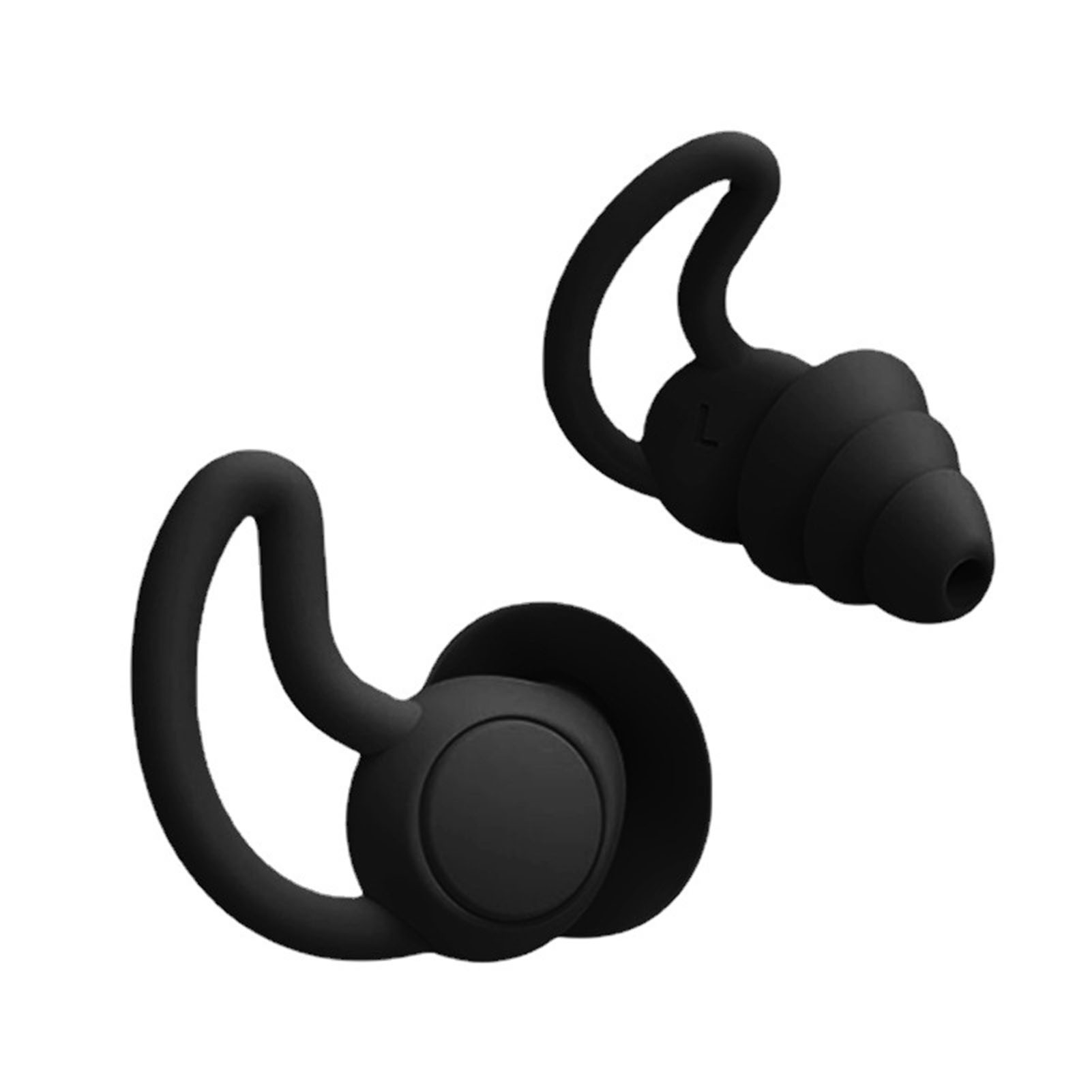 Schwarze Silikon-ohrstöpsel, Wasserdicht, Wiederverwendbar, Geräuschdämpfend Zum Schlafen, Schwimmen Und Lernen, 2er-pack