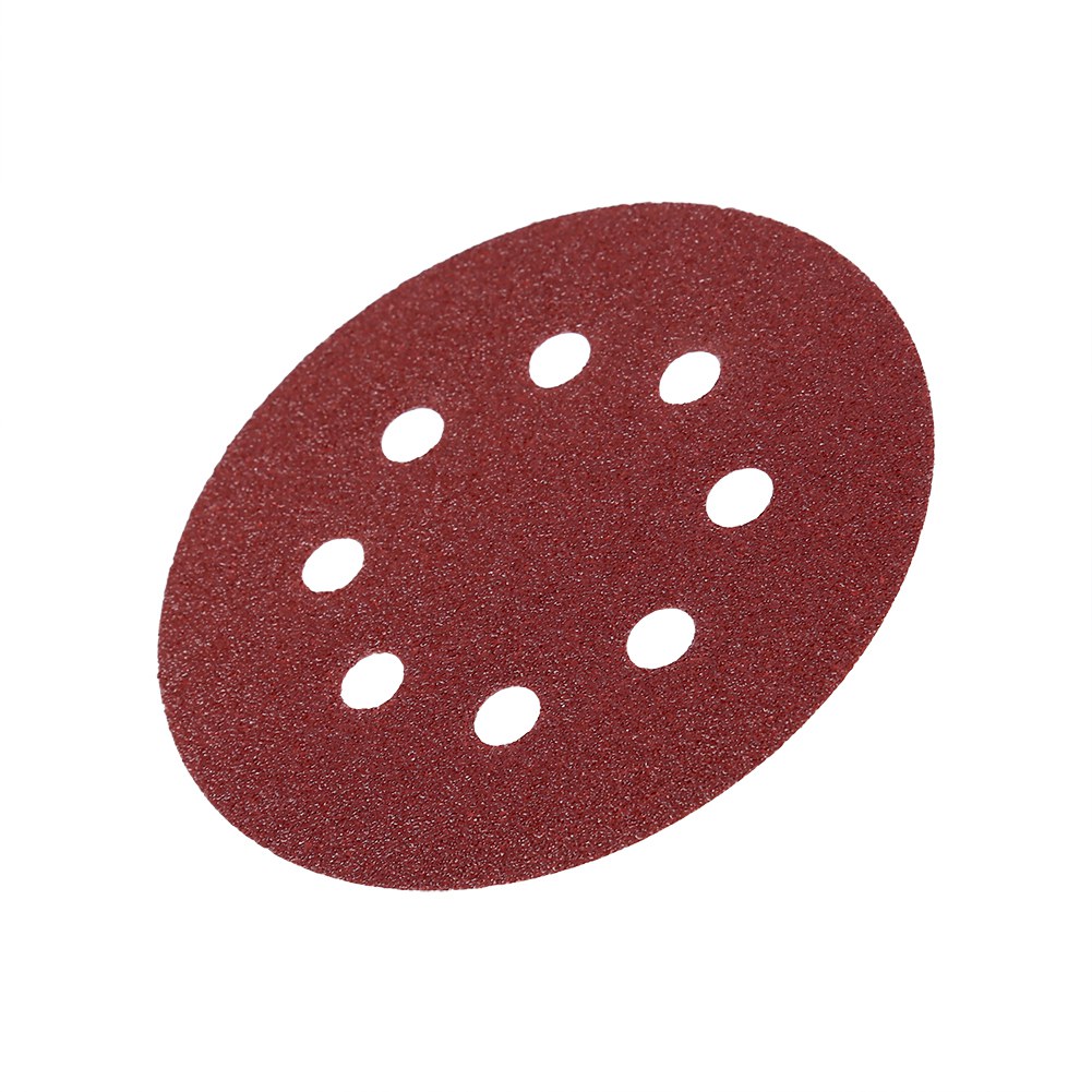 Rote Schleifscheiben 125 Mm, 8 Löcher, Körnung 80, Schleifpapier Für Schleifmaschinen (set)