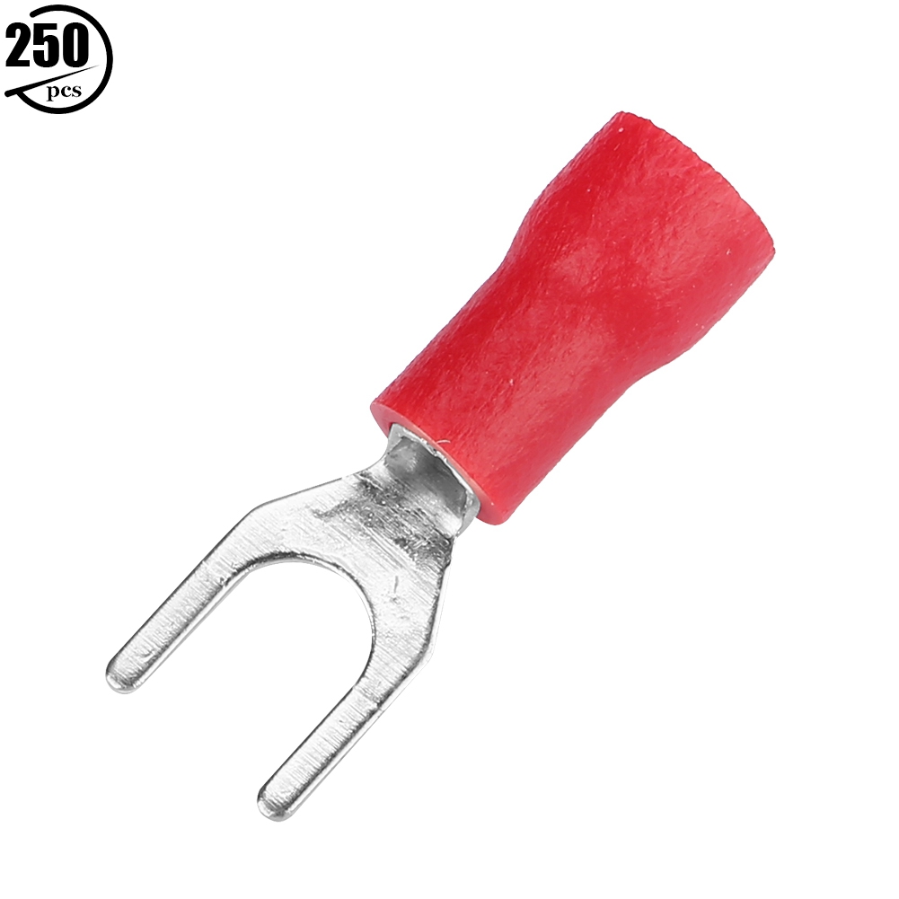 250 Stück Isolierte Gabelklemmen (rot) – Kabelverbinder-set