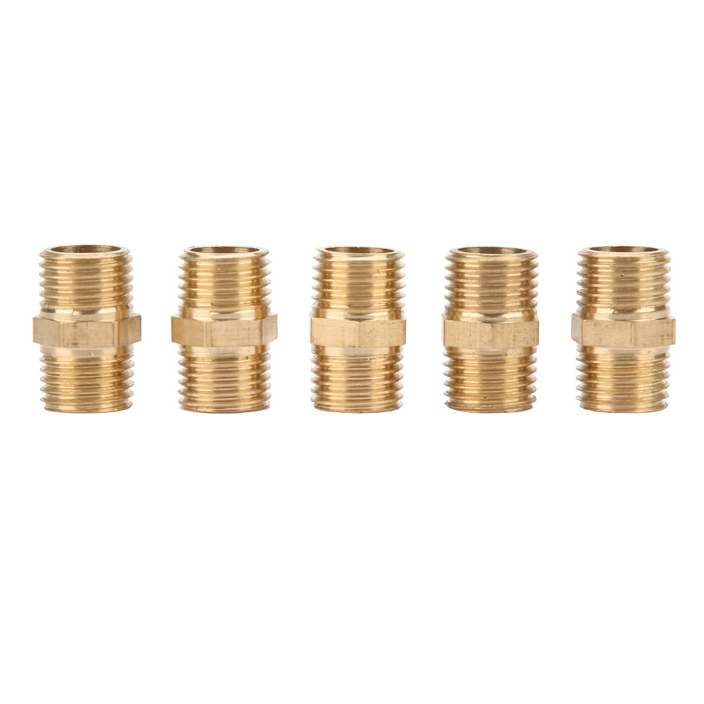1/2" Messing-gewindefitting, Sechskantnippel Für Wasserrohre, Verbindungszubehör (5er-packung)