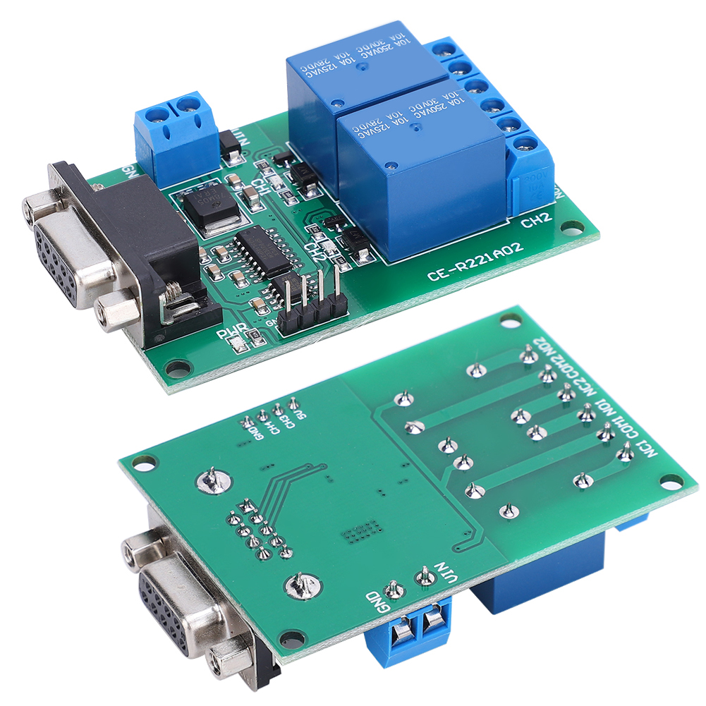 2-kanal-rs232-uart-db9-relaismodul, Fernschaltkarte Für Industrielle Steuerung, Serielle Schnittstelle, Tb351-standardprotokoll