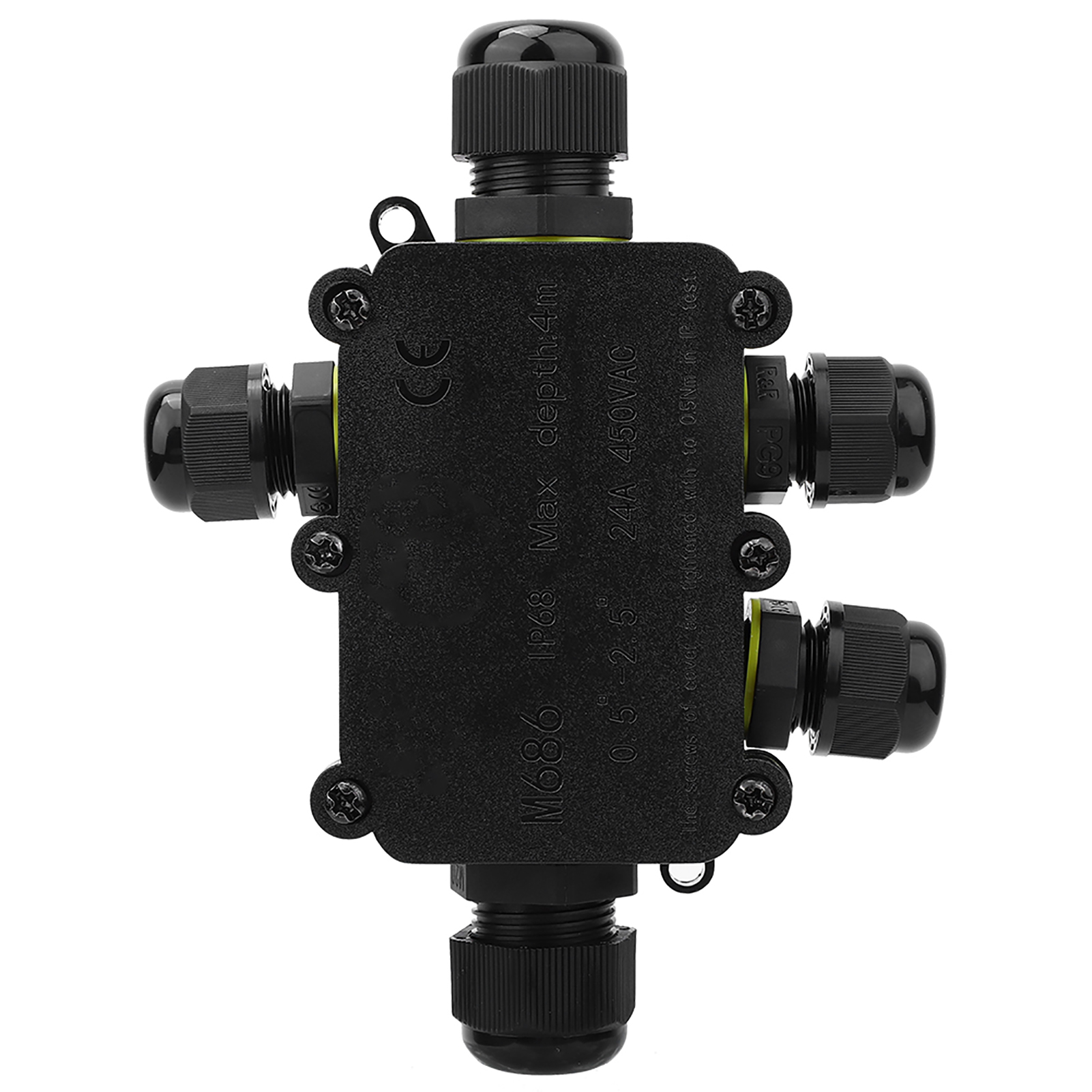 Wasserdichter Anschlusskasten Ip68, 5 M Unterwasseranschluss, T100, 450 V Ac, 24 A, Kunststoff, Ul94v-2