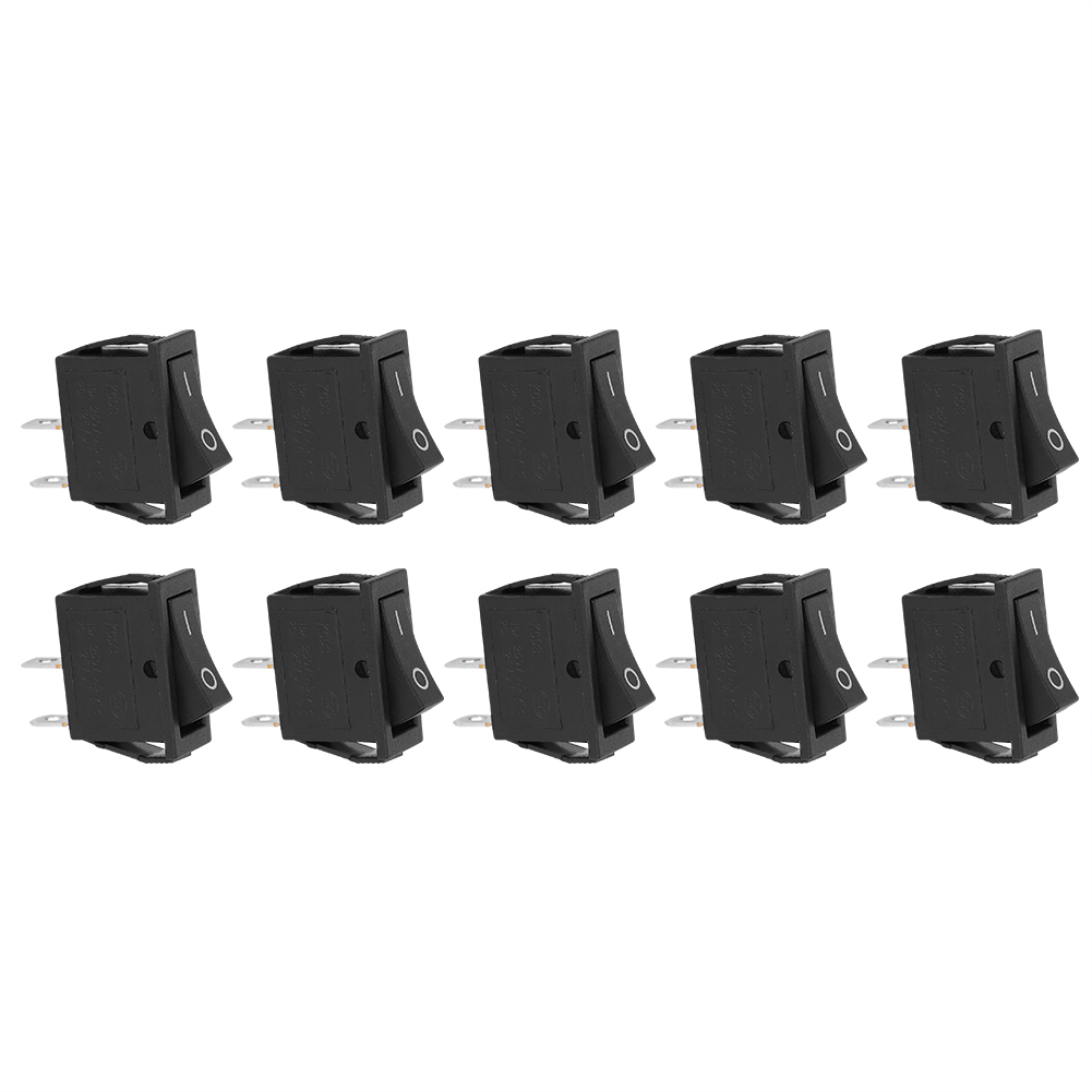 Kcd3 2-positionen-kippschalter, 10er-packung, Ein-/ausschalter, Silberne Anschlüsse, Haushaltszubehör, Zweiwegeschalter.