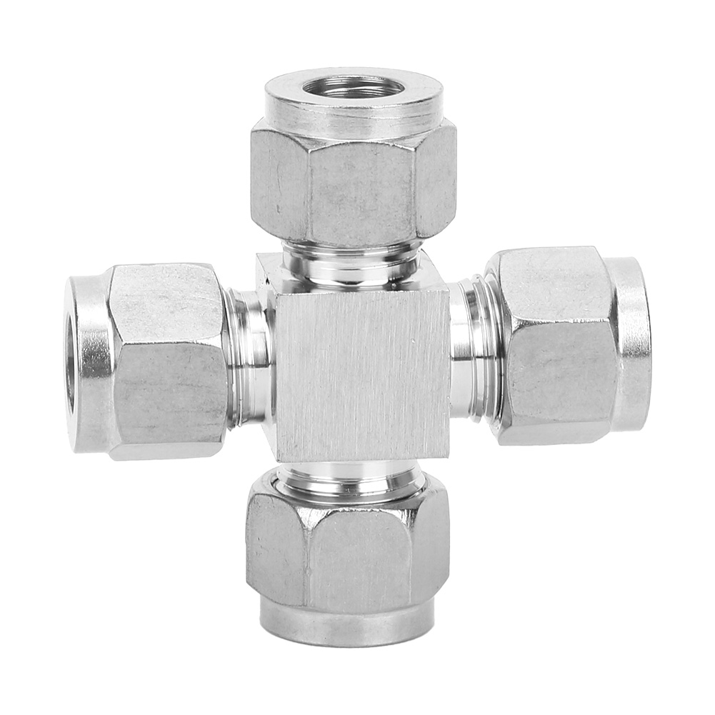 4-wege-edelstahl-rohrverschraubung, Wasserschlauchadapter Mit Überwurfmutter, 10 Mm Durchmesser, Robuster Sanitärverbinder