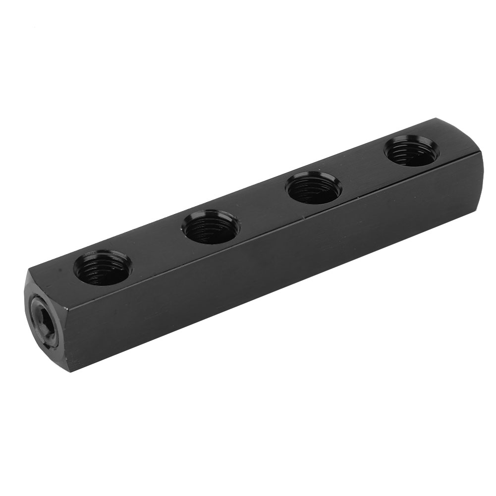 Pneumatikverteiler Aus Messing Sus304, 4-wege-verteilerblock, 1/4-zoll-bspp-gewinde, Schwarz, Für Kompressor
