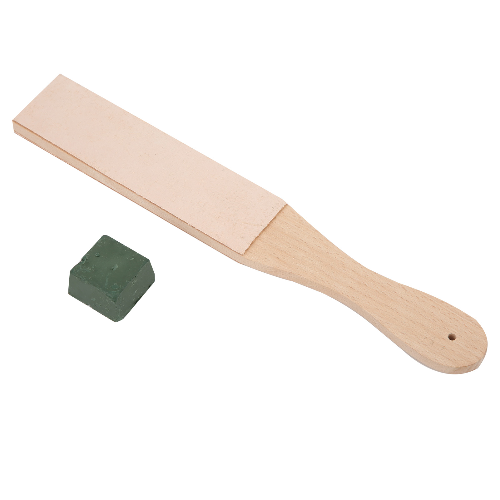 Doppelseitiges Lederschärfset Aus Holz Mit Polierpaste, Feinem Und Grobem Schleifbrett, Messerschärfer, 1 Set