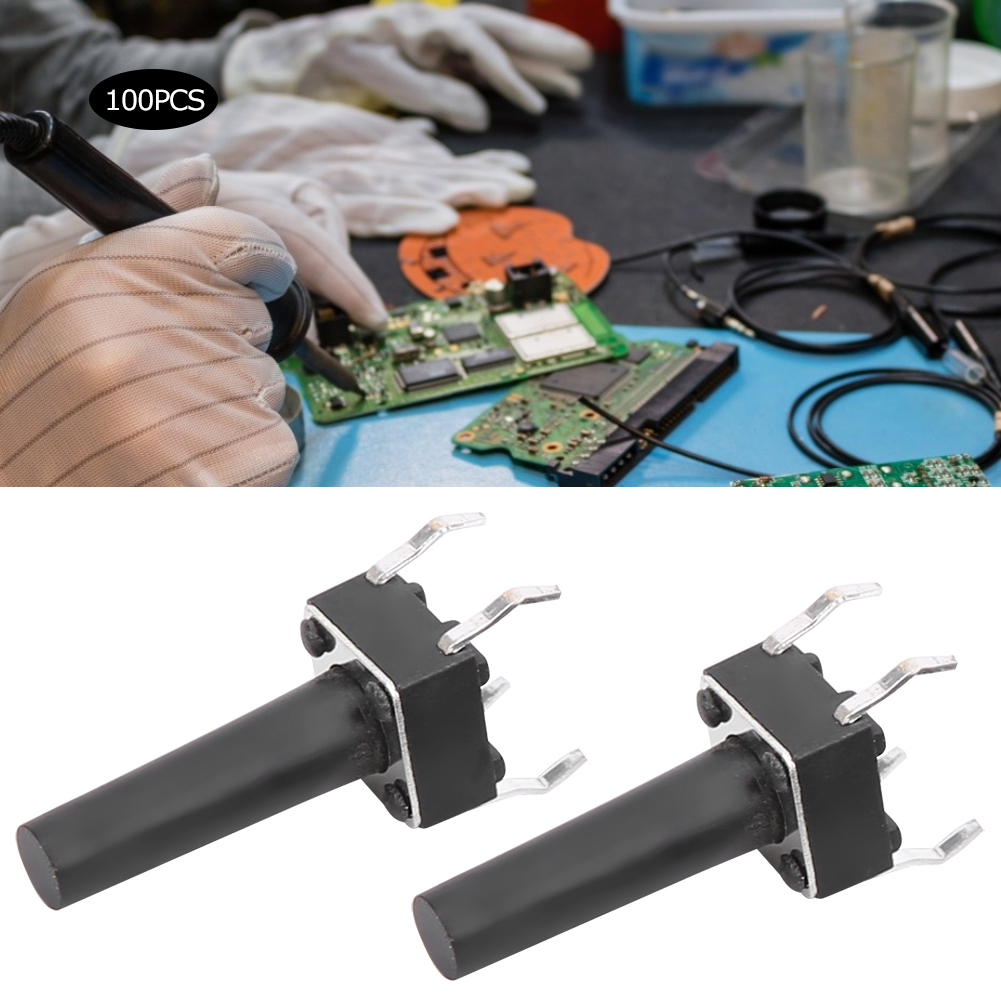 Packung Mit 100 Momenttastern, Mikro-druckknöpfen Aus Technischem Kunststoff, Dc12v 50ma, Dip, 6 X 6 X 15mm, Für Elektronische Diy-projekte.
