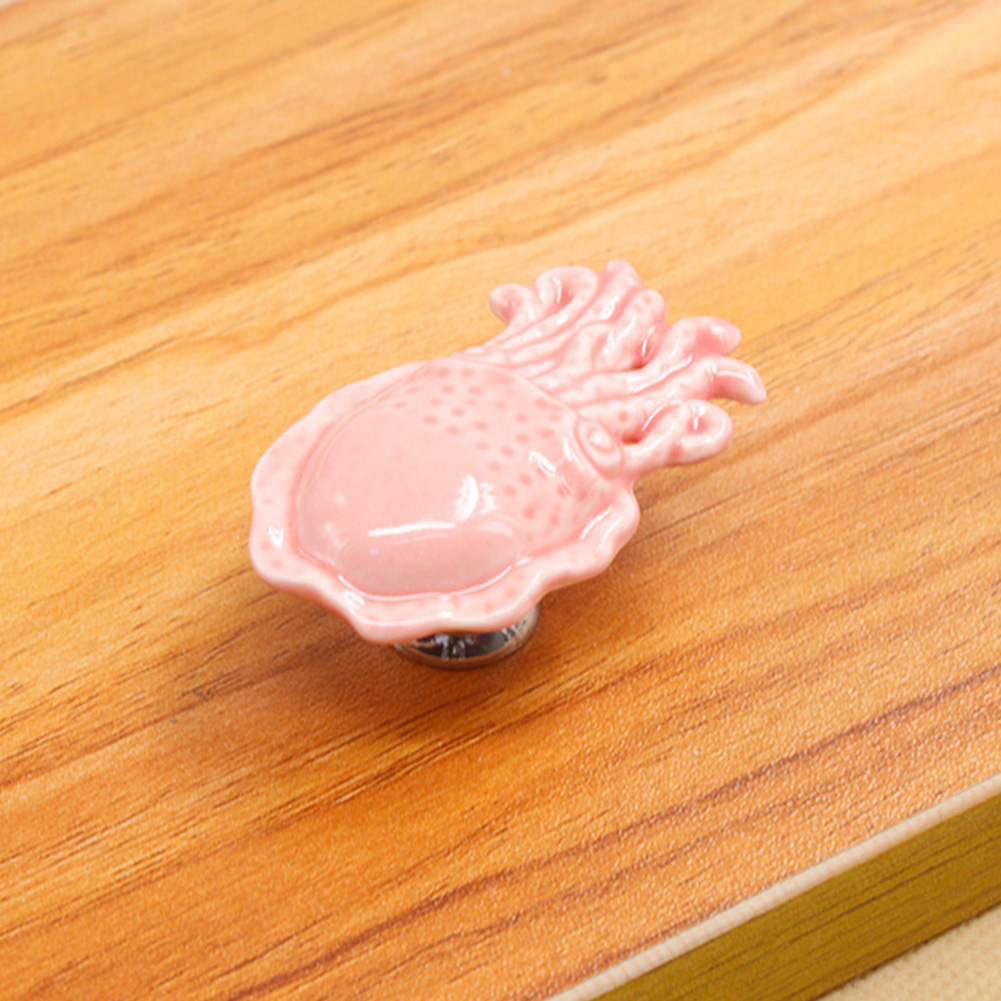 Oktopusförmiger Keramik-möbelgriff Für Türen, Schubladen, Schränke Und Kleiderschränke (rosa)