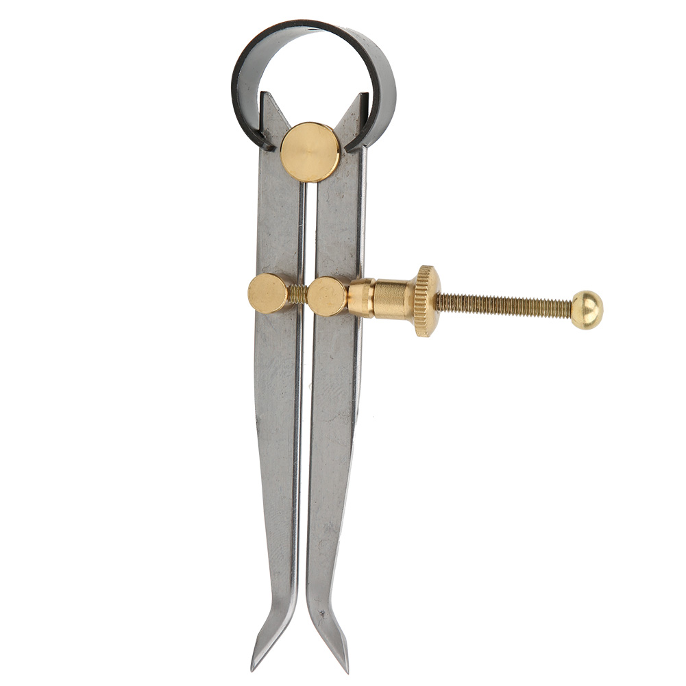 Federzirkel Aus Gehärtetem Kohlenstoffstahl, Flache Messingspitzen, 100 Mm Innenteiler