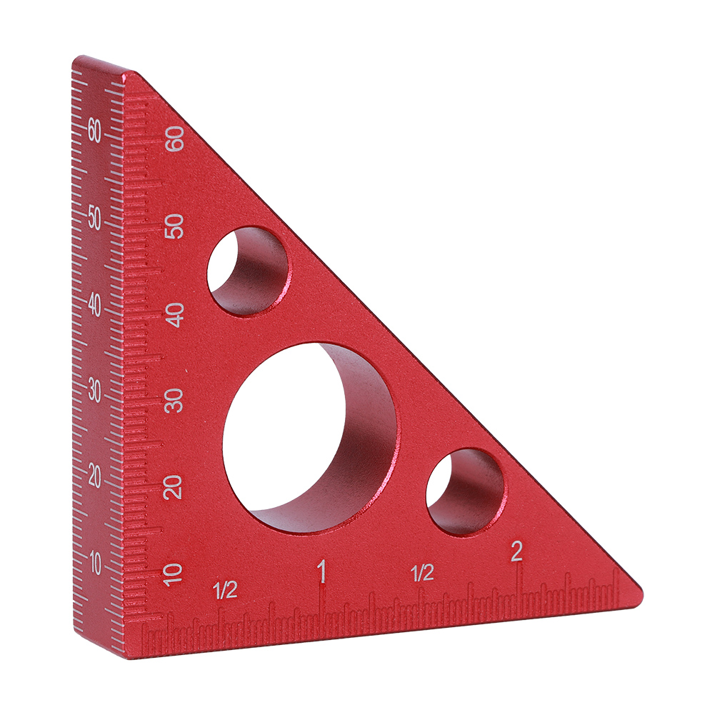 2-teiliges Set Aus 6 Cm Großen Rechtwinkligen Dreiecken, Aluminium-messlineal, Präzisionswerkzeug Für Die Holzbearbeitung, Rechtwinklige Schablone Zum Anzeichnen Und Prüfen