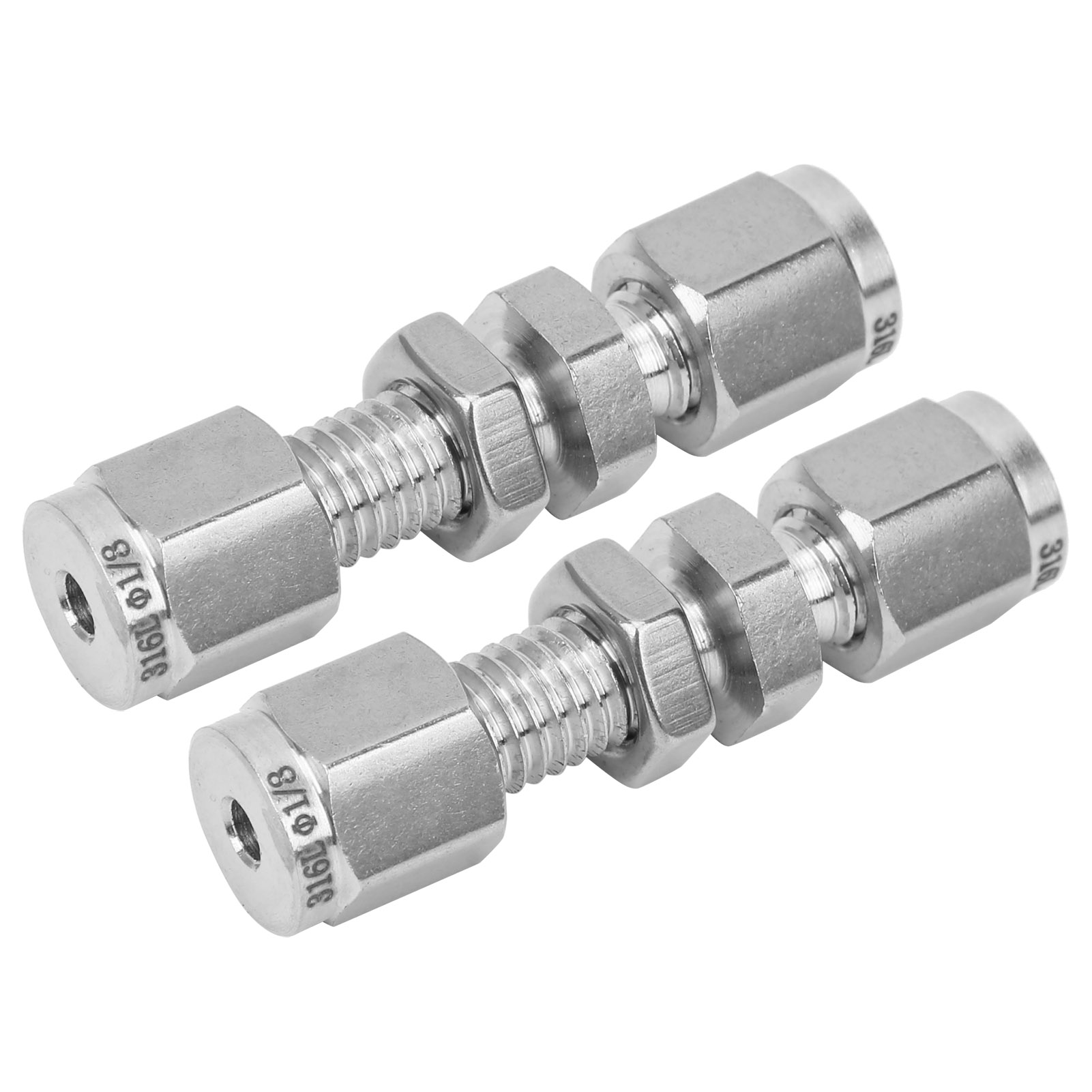 Doppelklemmringverschraubung Aus Edelstahl 316l Mit Verschleißplatte Und Wasserdichter Dichtung, 2 Stück, Ф1/8 Für Rohre