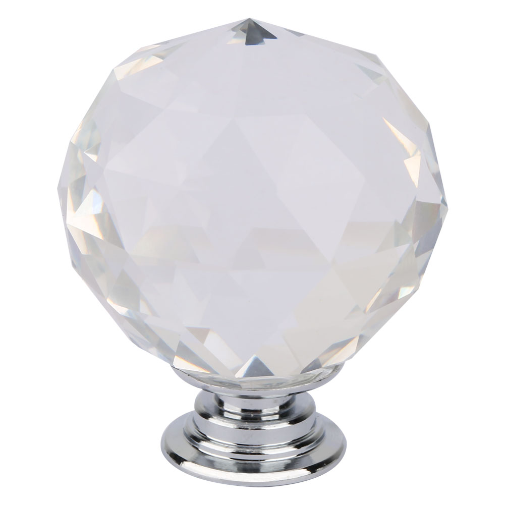 Stück Kristallglas-kugelförmiger Griff 40 Mm Für Schrankschublade (transparent)