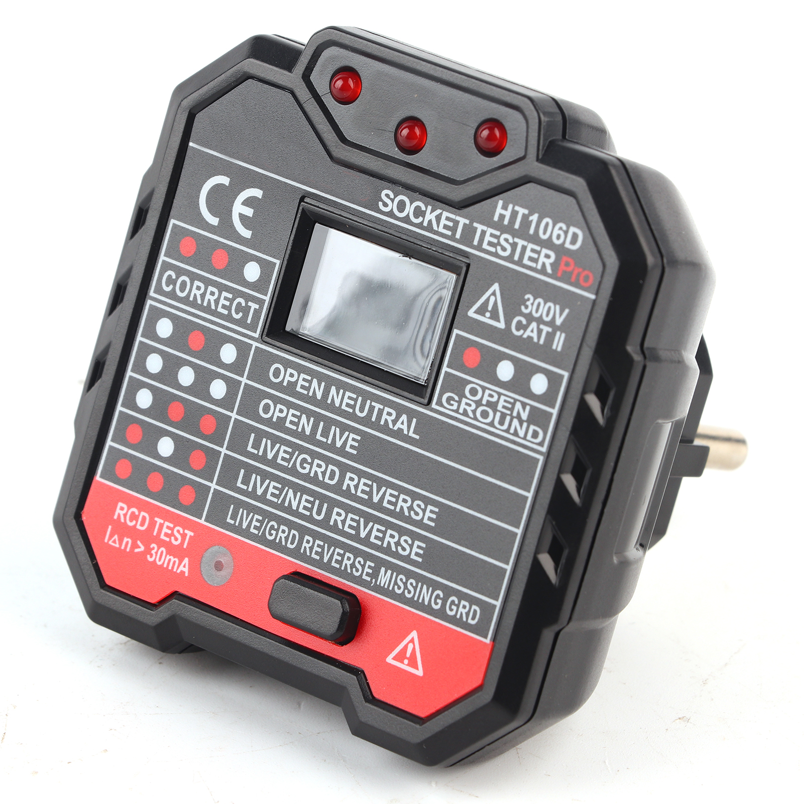 Digitaler Steckdosentester Mit Lcd-anzeige, Wandfehlerdetektor, Eu-wechselstromstecker 48–250 V, Kabeltester
