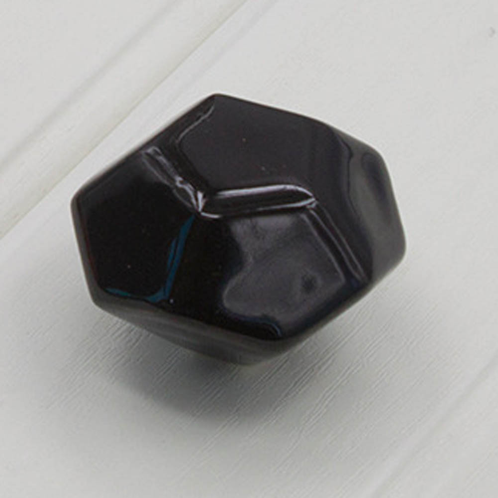 Diamantförmiger Keramik-möbelgriff Für Türen, Schubladen, Schränke, Vitrinen (schwarz)