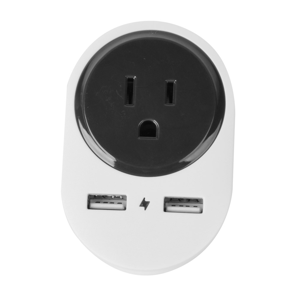 Reiseadapter Eu-usa/japan Mit Zwei Usb-anschlüssen Für Smartphone Und Tablet, 110–240 V/10 A, Grau