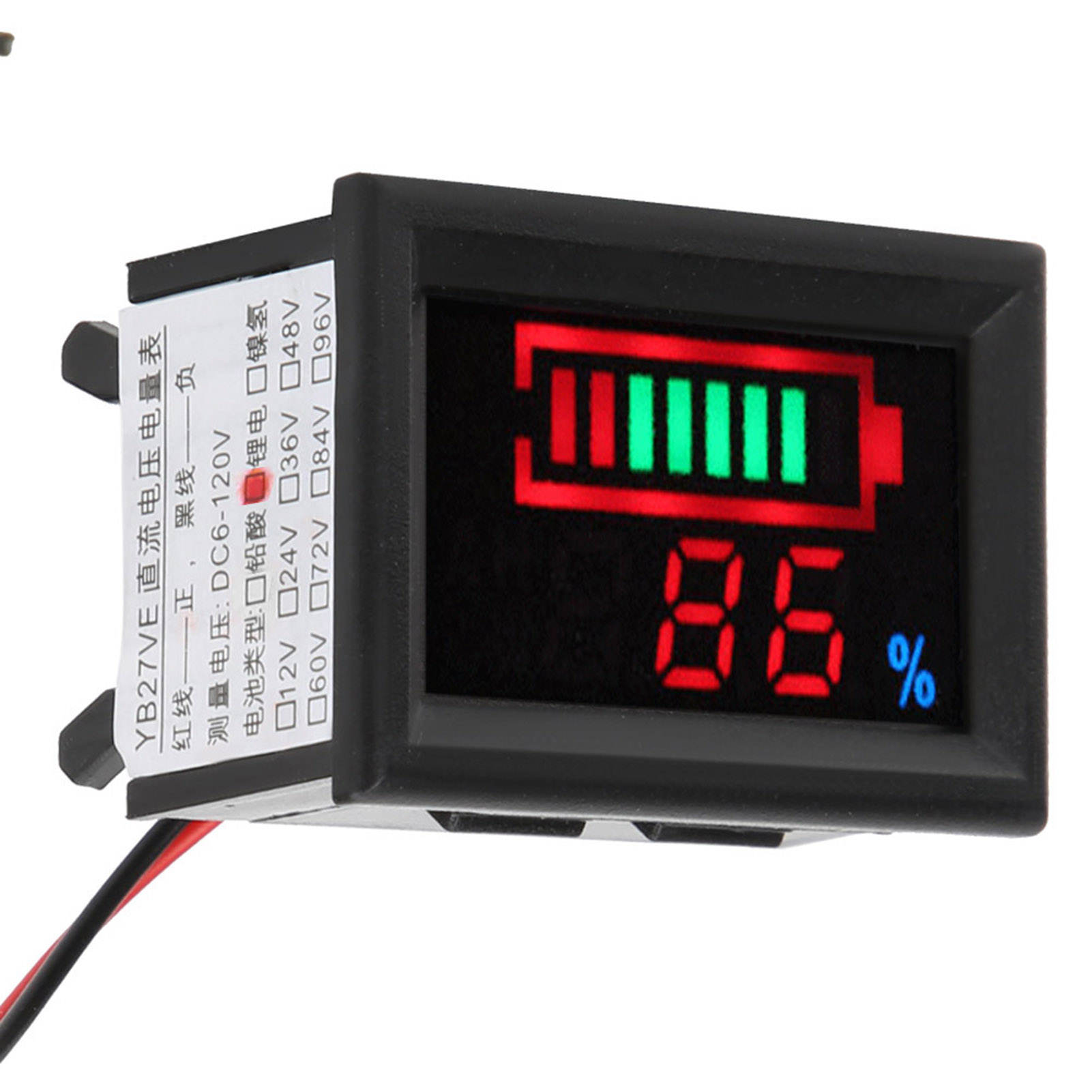 Yb27ve Digitales Led-autotestgerät Mit Dual-voltmeter- Und Amperemeteranzeige, 24v Lithium-batterie