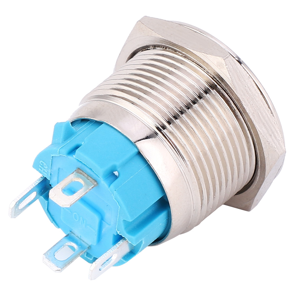 Runde 16-mm-drucktaster, 12–24 V Dc, 4 Pins, 1 Schließer, Selbstrückstellend, Mit Roter Kontrollleuchte, Stromlaufplan