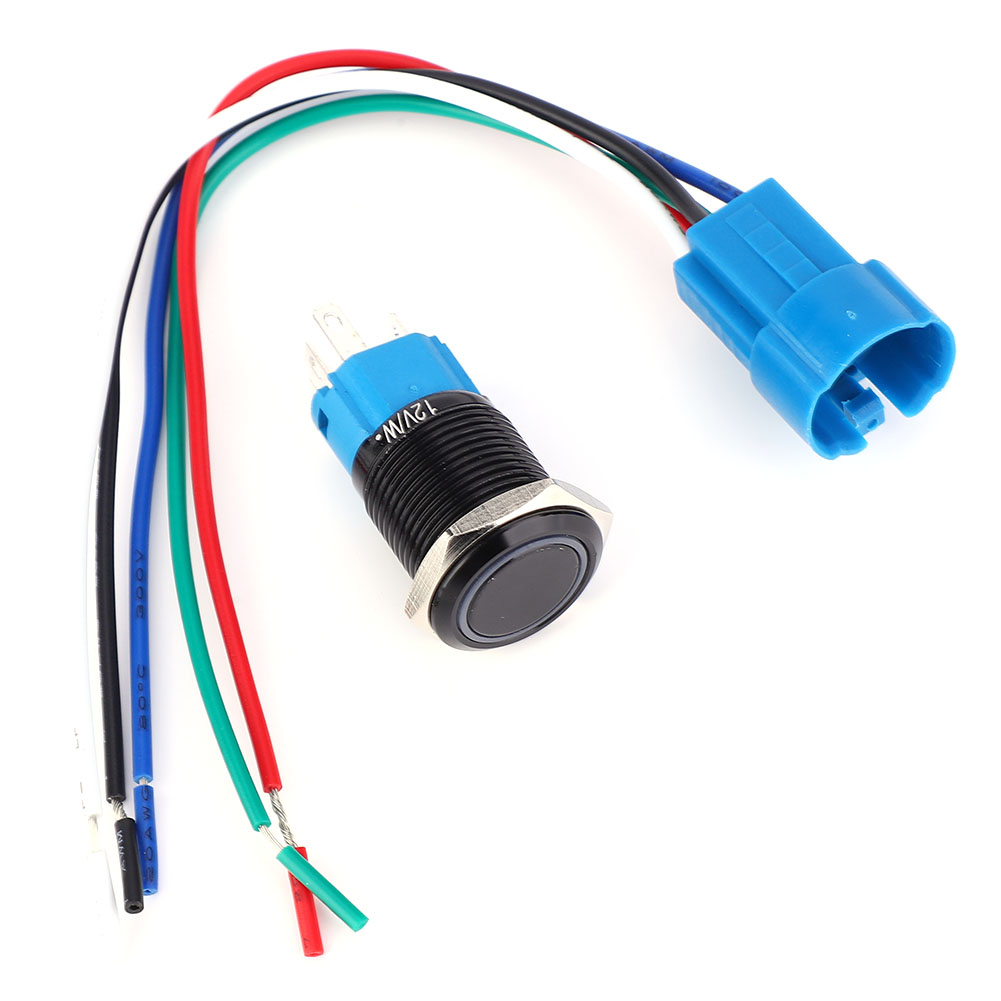Selbstzurückstellender 5-poliger Metall-drucktaster, 1ö1sch, 12 V Dc, 16 Mm, Mit Weißer Kontrollleuchte – 2er-pack