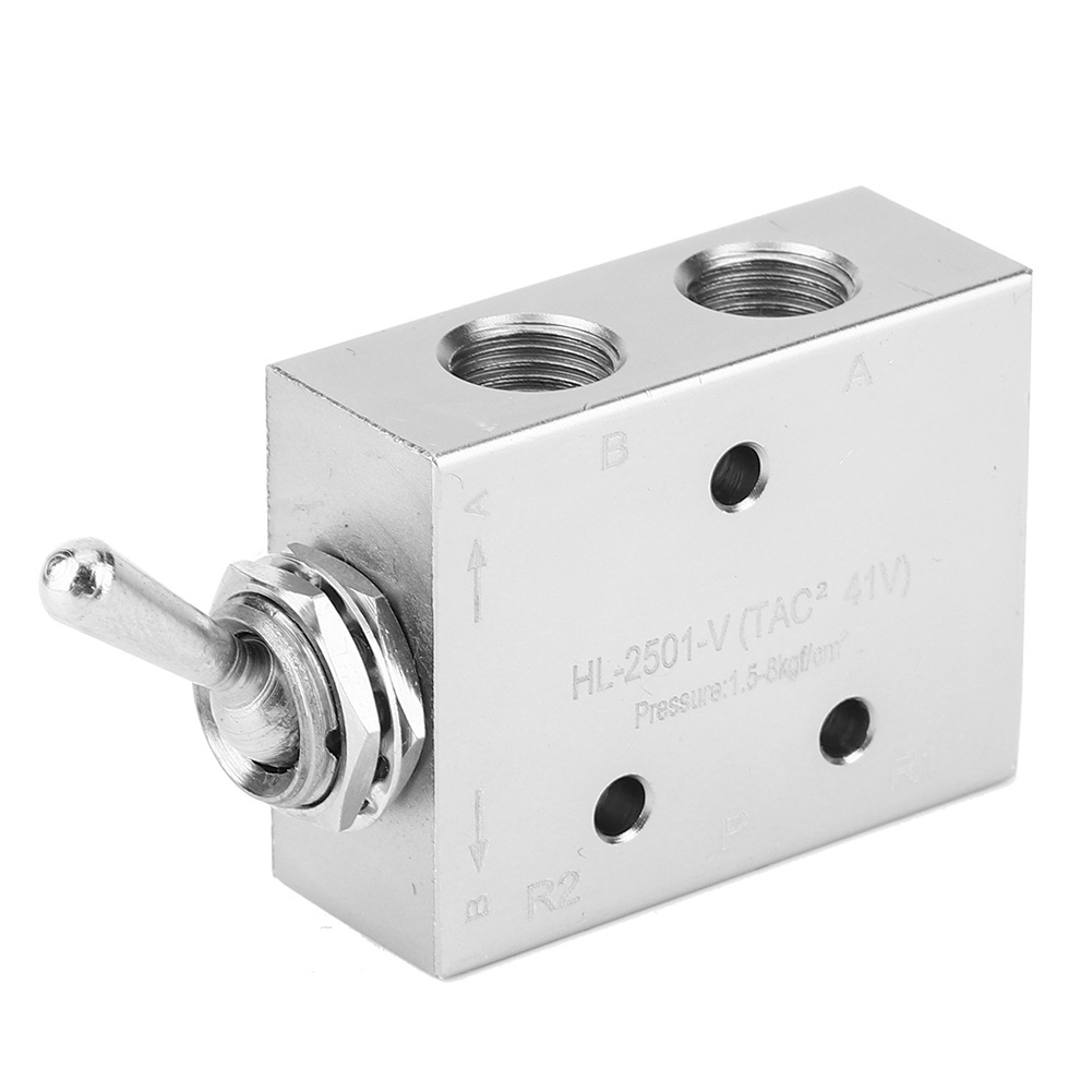 2-positionen-5-wege-hebelventil, Mechanisch-pneumatisch, G1/8 Zoll, Druck 1,5–8 Kgf/cm², Drehknopf