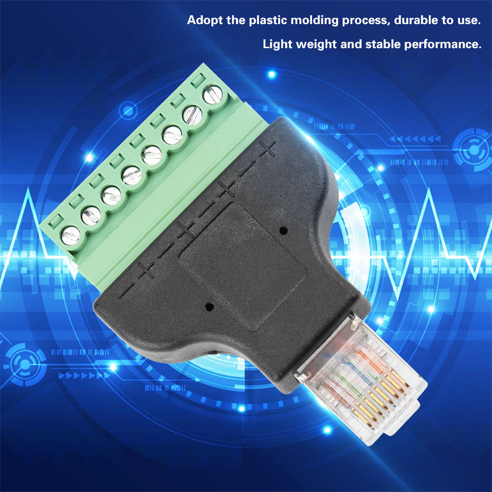Rj45 8p8c Stecker Auf 8-poligen Klemmenblockadapter, Digitaler Konverteranschluss, Ethernet-anschluss