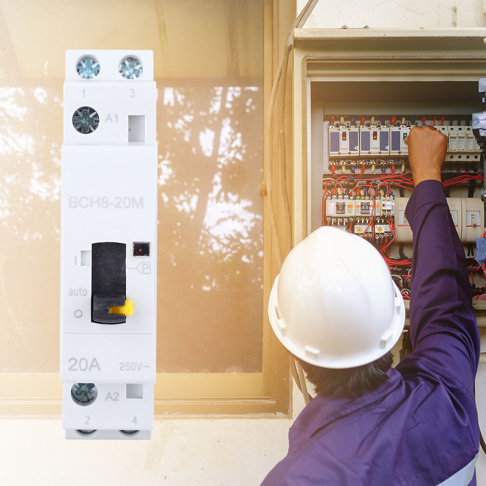 230v Ac 2p 20a Schütz Mit Handsteuerung, 2 Nc-kontakte, Für Elektrische Gebäudeinstallationen