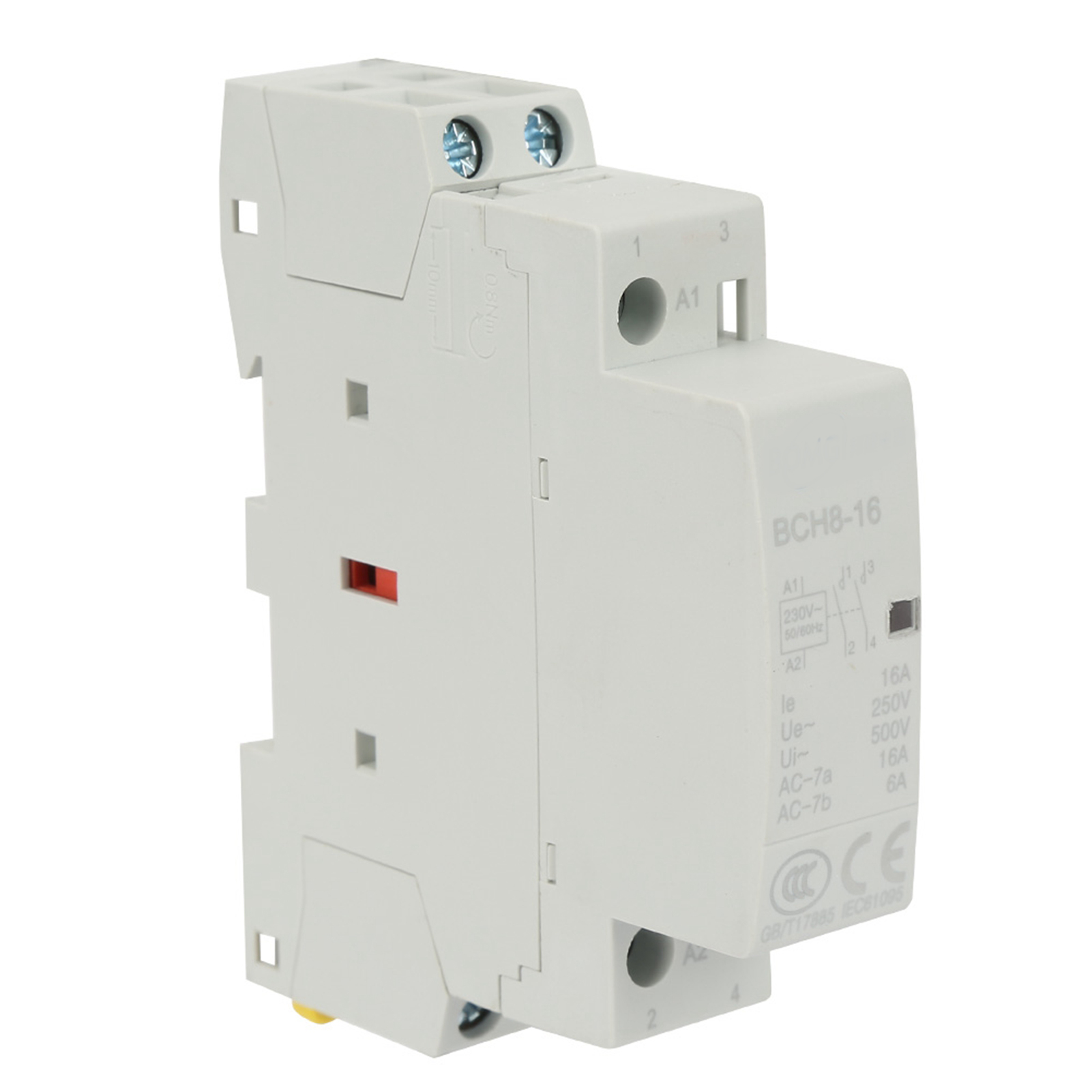 Modulares Wechselstromschütz 16 A 2p 220 V/230 V 1 Öffner + 1 Schließer 50/60 Hz Din-schiene