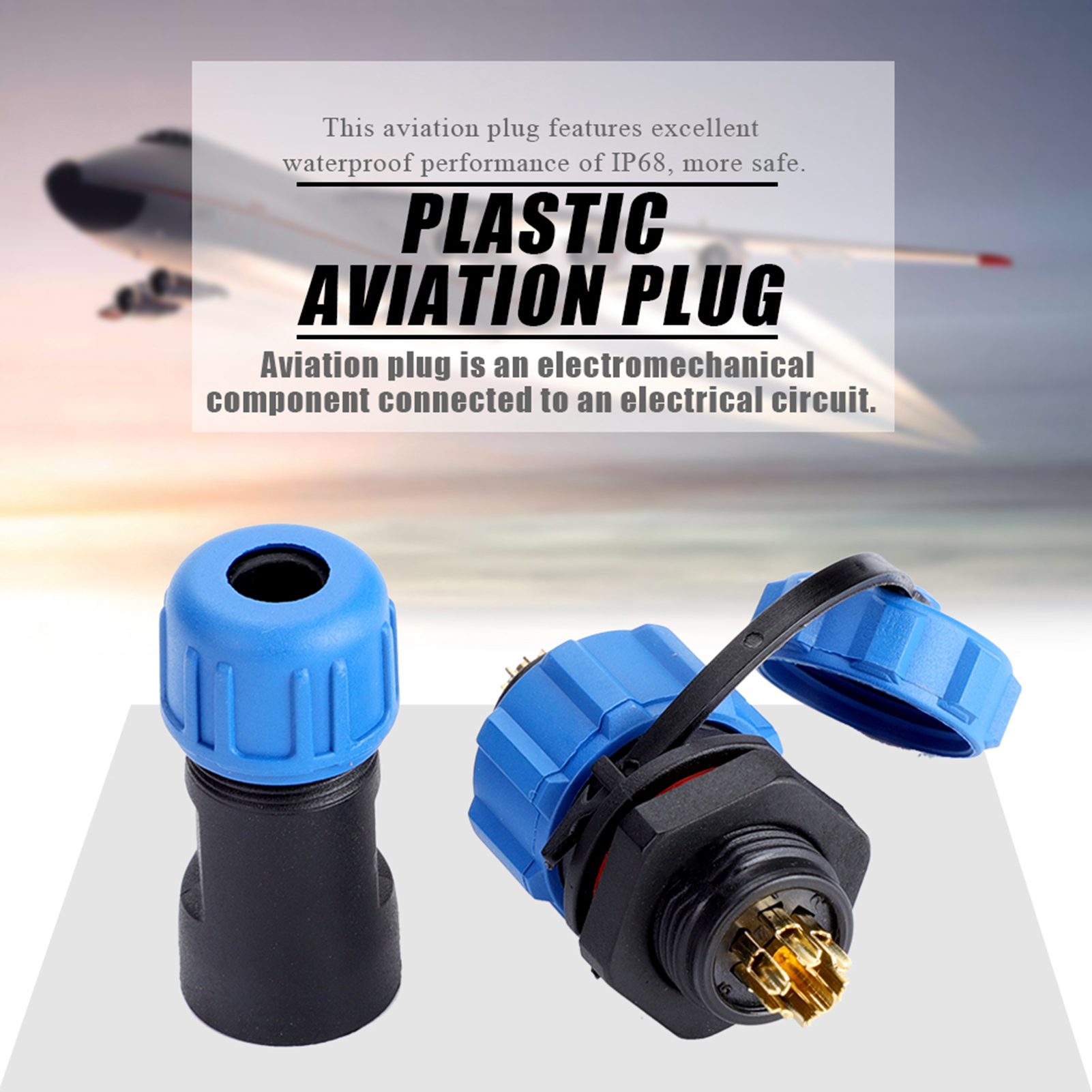 Ip67 Wasserdichter Sp13 7-poliger Weiblicher Kunststoffstecker Für Elektrische Verkabelung