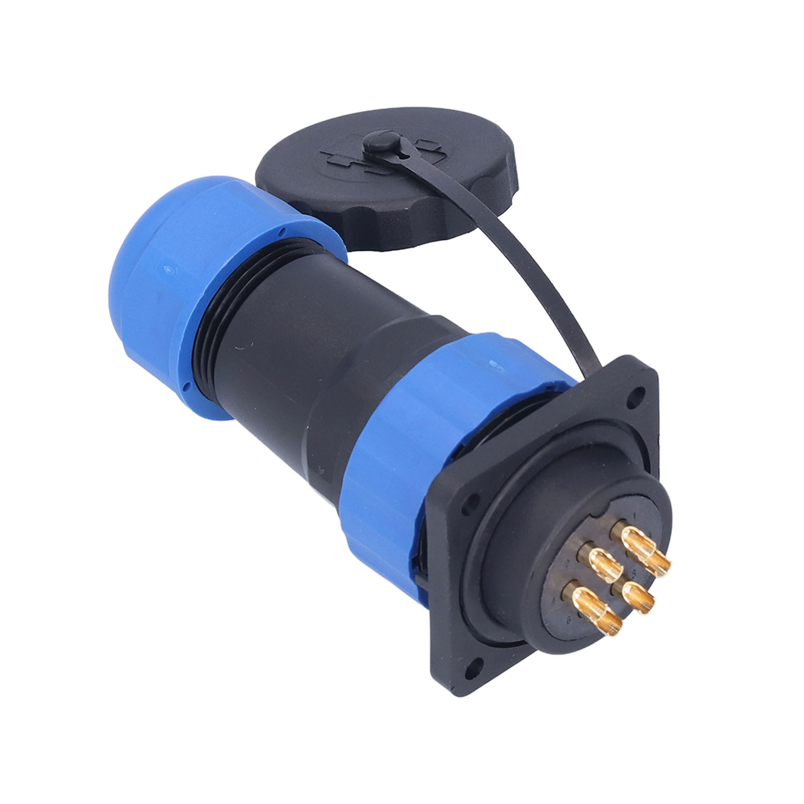 Sp286 Wasserdichter Elektrischer Steckverbinder, 4-polig, Quadratisch, Stecker/buchse, Luftfahrtqualität, 380 V, 25 A, Industriestecker